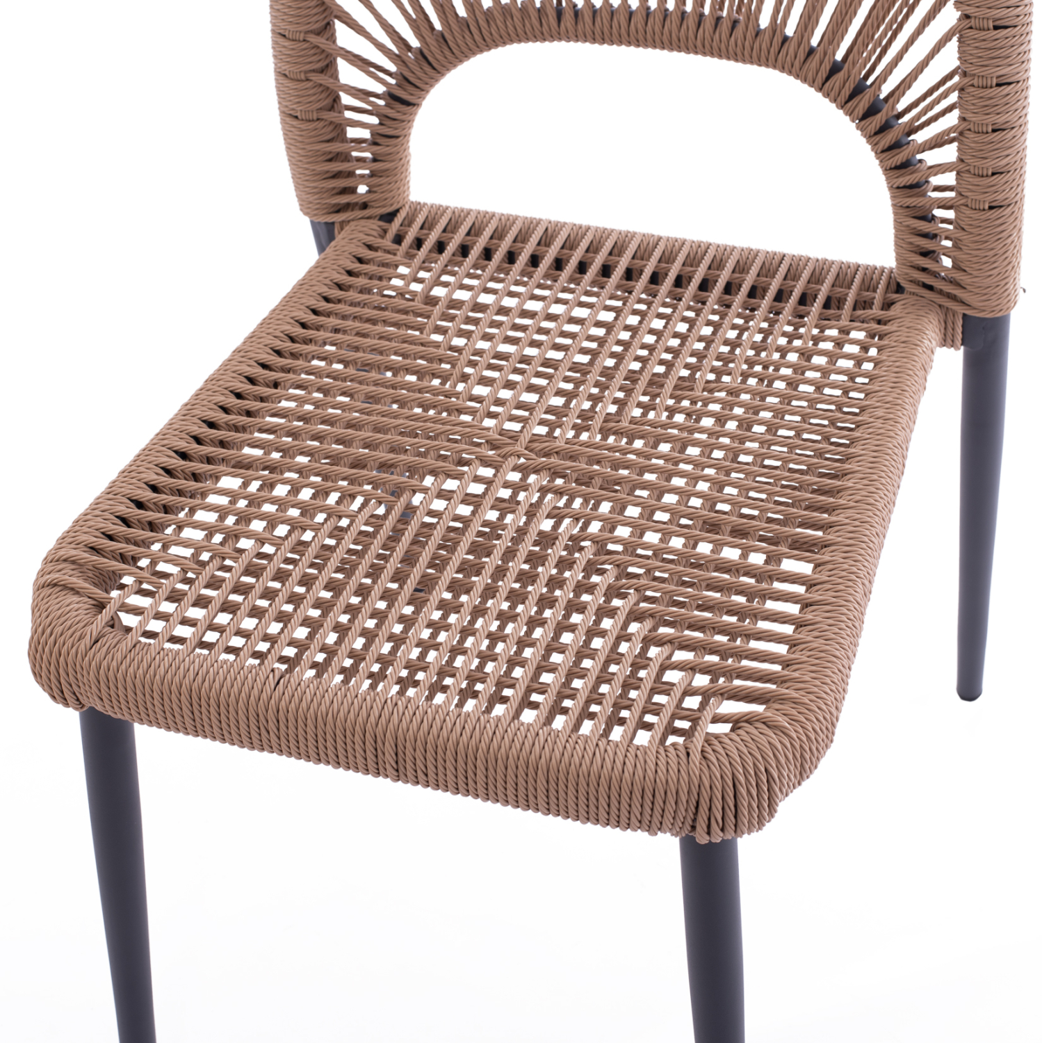 ΚΑΡΕΚΛΑ ΑΛΟΥΜΙΝΙΟΥ ΓΚΡΙ ΜΕ P.E.TWIST RATTAN ΜΠΕΖ HM5770.02 45x63x82Υ εκ. - Image 6
