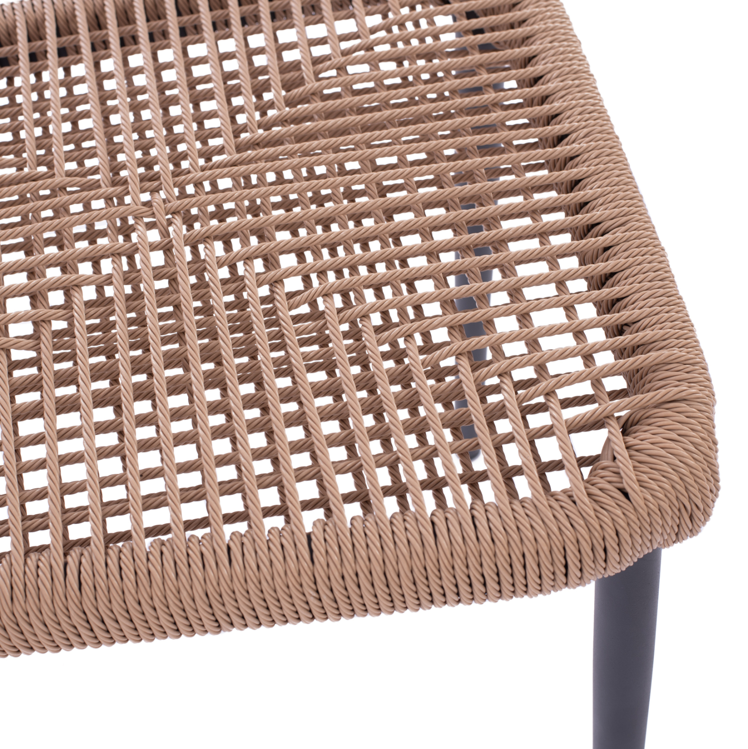ΚΑΡΕΚΛΑ ΑΛΟΥΜΙΝΙΟΥ ΓΚΡΙ ΜΕ P.E.TWIST RATTAN ΜΠΕΖ HM5770.02 45x63x82Υ εκ. - Image 7