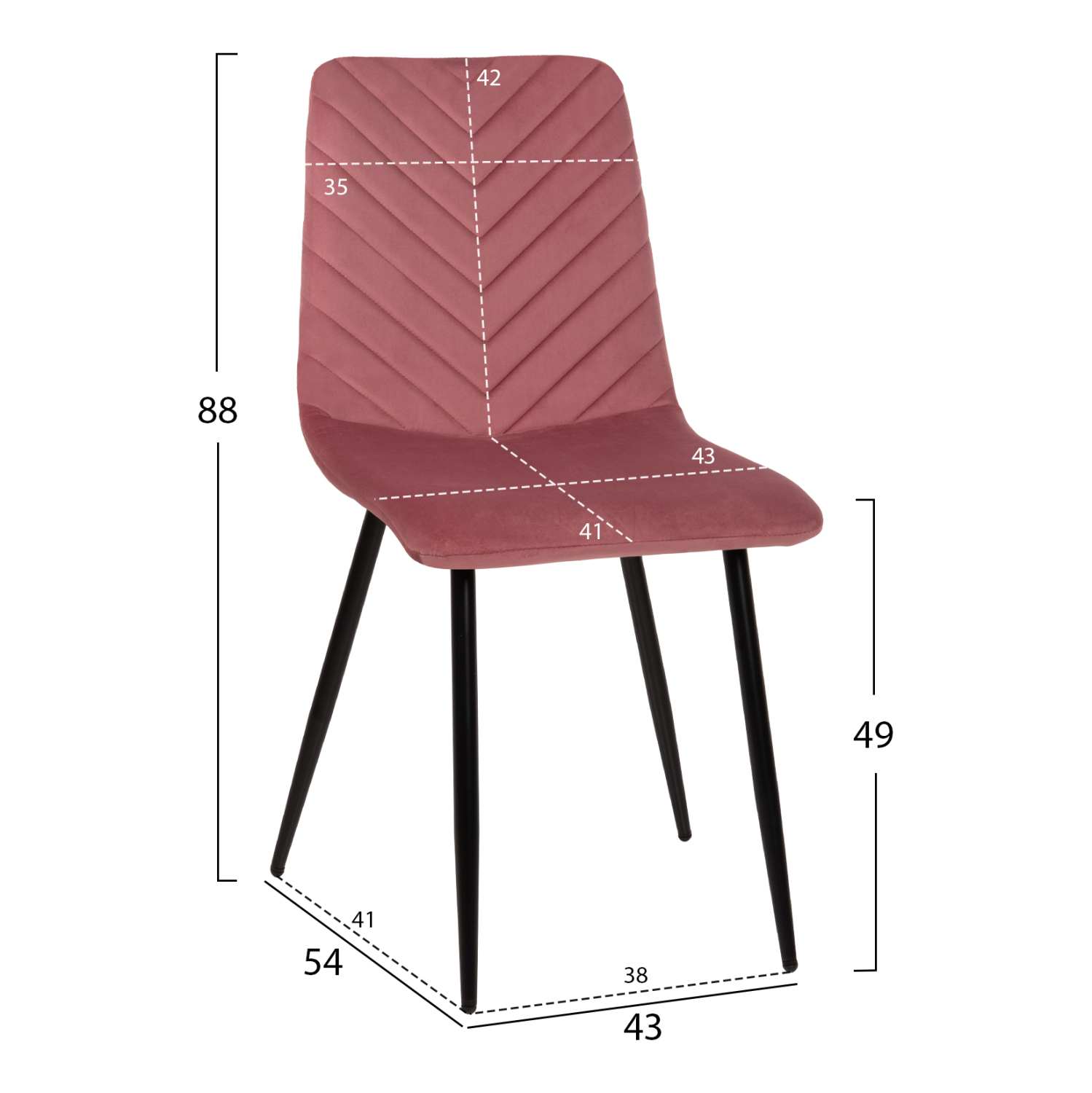 ΚΑΡΕΚΛΑ LATRELL HM8587.02 ΒΕΛΟΥΔΟ ΣΑΠΙΟ ΜΗΛΟ ΜΕ ΜΑΥΡΑ ΜΕΤΑΛΛΙΚΑ ΠΟΔΙΑ 43x54x88Υεκ. - Image 2