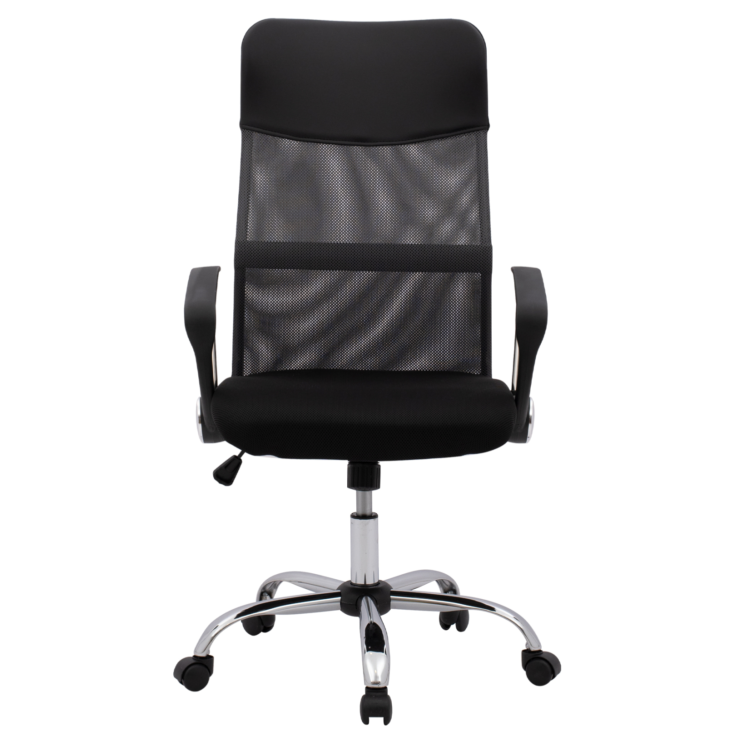 ΚΑΡΕΚΛΑ ΓΡΑΦΕΙΟΥ CABLE HM1000.10 ΜΑΥΡΟ ΓΚΡΙ MESH ΠΟΔΙ ΧΡΩΜΙΟΥ 61x58x118 εκ. - Image 3