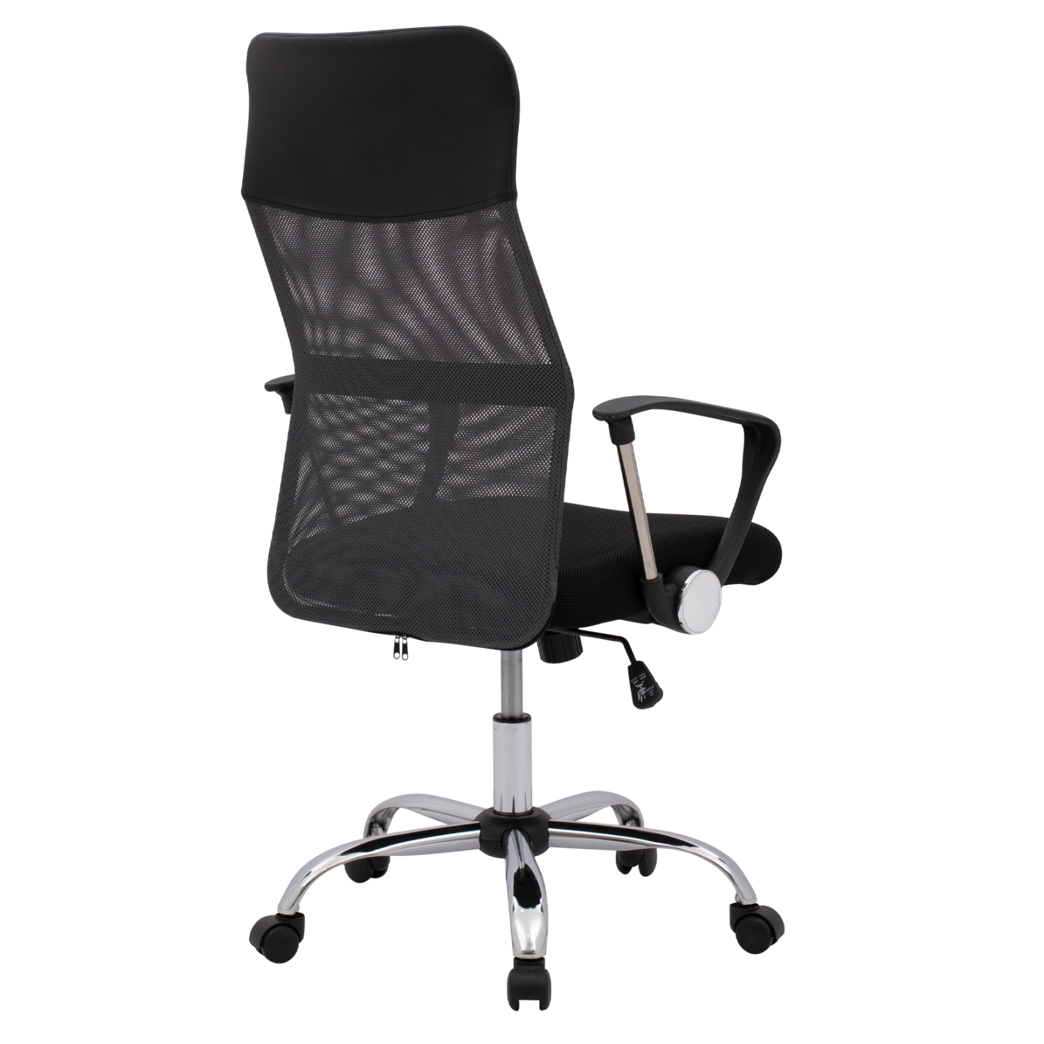 ΚΑΡΕΚΛΑ ΓΡΑΦΕΙΟΥ CABLE HM1000.10 ΜΑΥΡΟ ΓΚΡΙ MESH ΠΟΔΙ ΧΡΩΜΙΟΥ 61x58x118 εκ. - Image 4