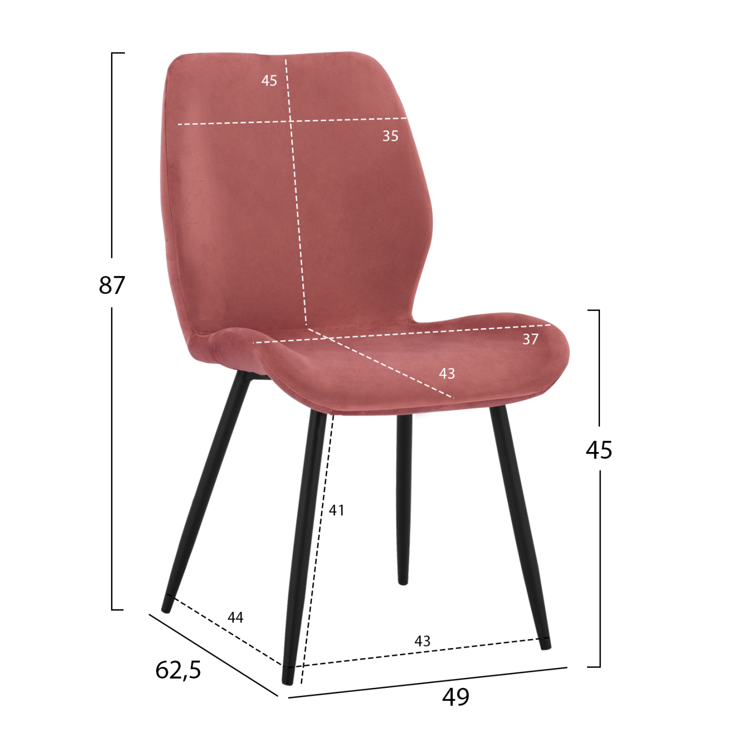 ΚΑΡΕΚΛΑ KLAY ΜΕ ΣΑΠΙΟ ΜΗΛΟ ΒΕΛΟΥΔΟ & ΜΑΥΡΟ ΜΕΤΑΛΛΙΚΟ ΣΚΕΛΕΤΟ HM8730.02 49X62,5X87 εκ - Image 2