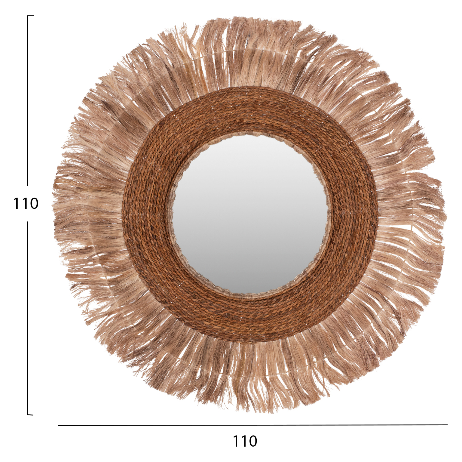 ΚΑΘΡΕΠΤΗΣ ΣΤΡΟΓΓΥΛΟΣ ΜΕ ΠΛΑΙΣΙΟ ΙΝΕΣ ΑΜΠΑΚΑ ΣΕ ΧΡΩΜΑ ΦΥΣΙΚΟ 110x5x110Υεκ.HM7740 - Image 2