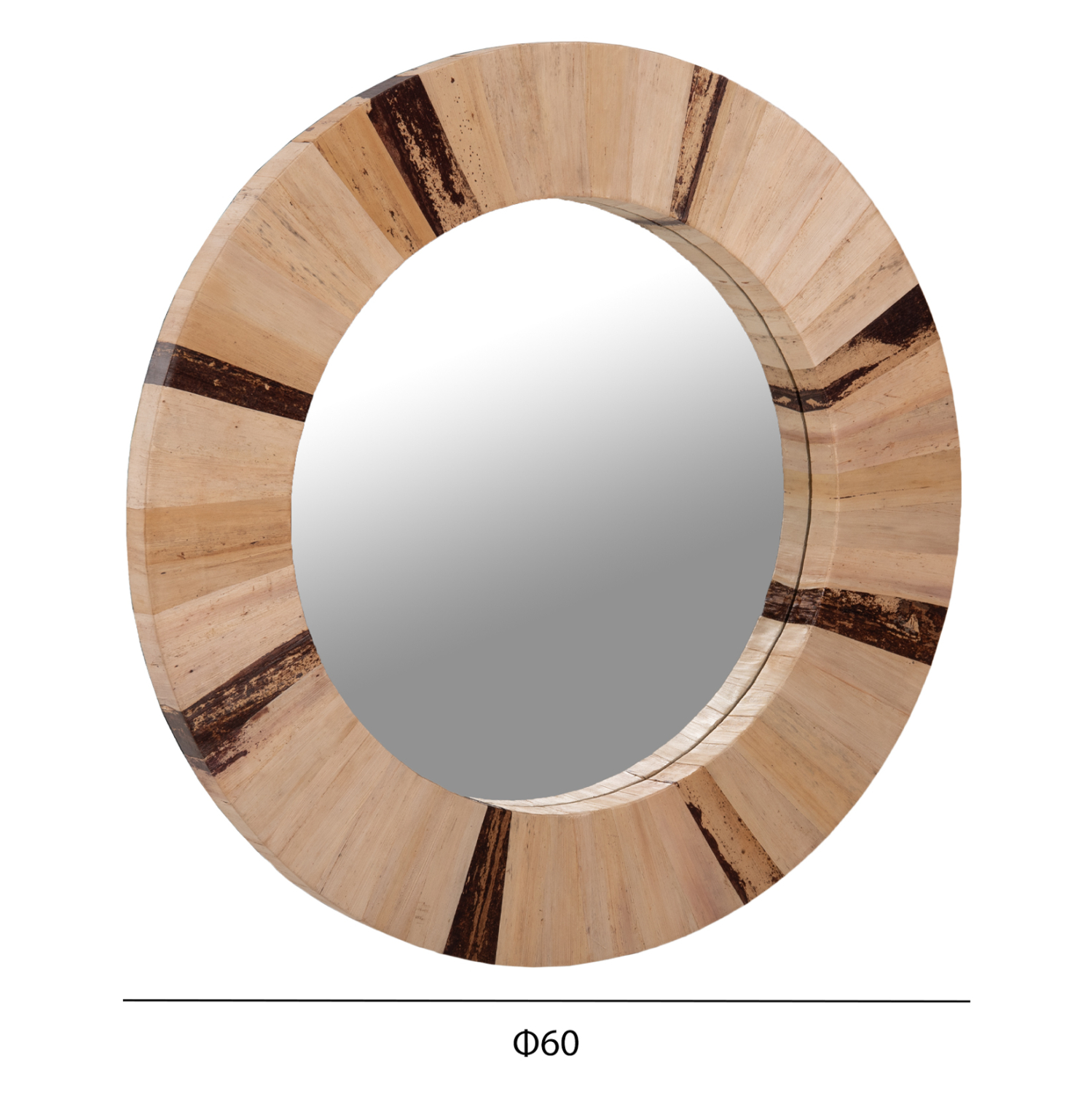 ΚΑΘΡΕΠΤΗΣ ΤΟΙΧΟΥ ΣΤΡΟΓΓΥΛΟΣ HM7837 ΠΛΑΙΣΙΟ ΙΝΕΣ ΦΟΙΝΙΚΑ ΦΥΣΙΚΟ ΧΡΩΜΑ Φ60x4εκ. - Image 2