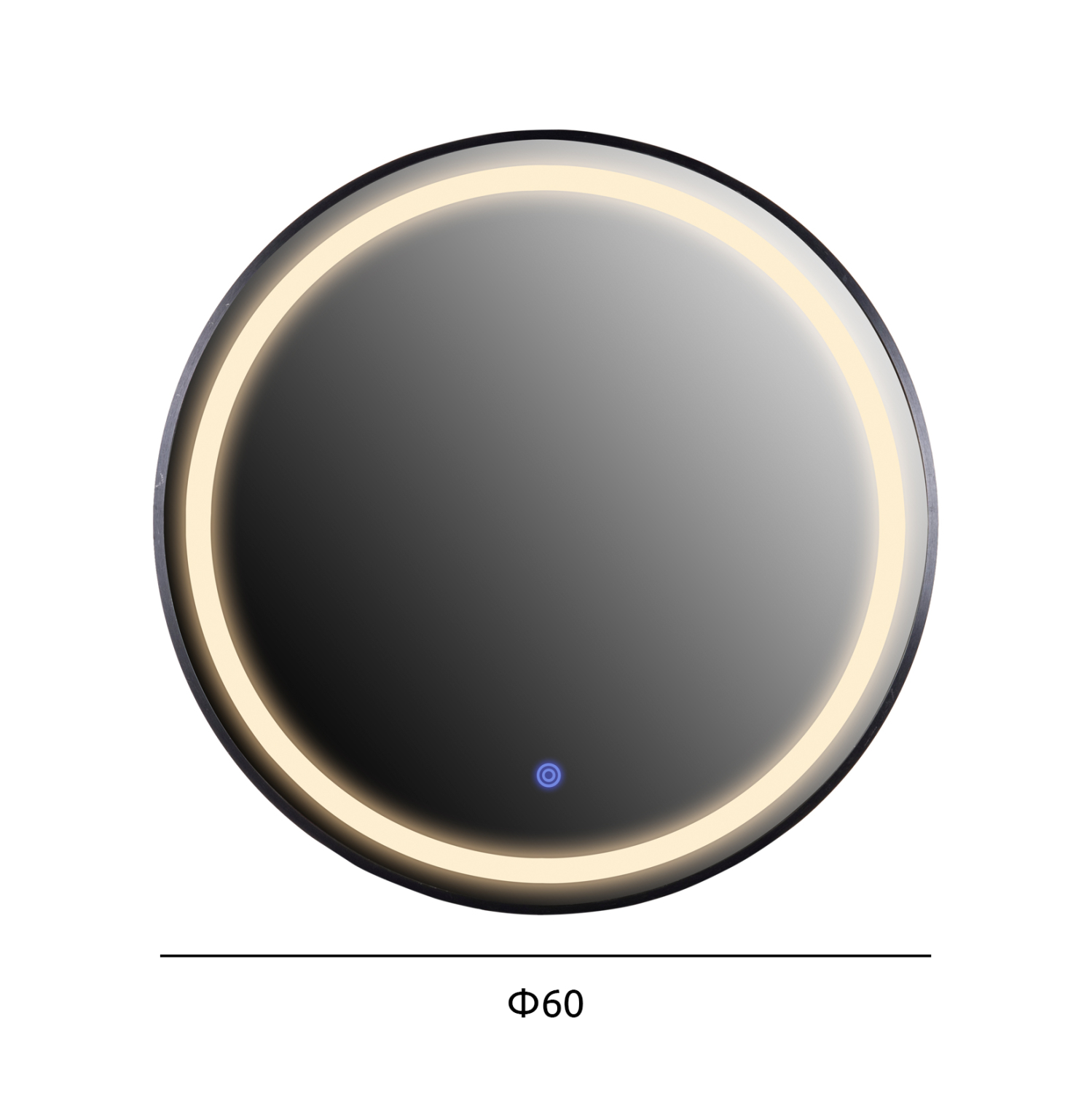 ΚΑΘΡΕΠΤΗΣ ΤΟΙΧΟΥ ΣΤΡΟΓΓΥΛΟΣ HM9579.01 ΑΛΟΥΜΙΝΙΟ ΣΕ ΜΑΥΡΟ-ΦΩΤΙΣΜΟΣ LED Φ60x3εκ. - Image 2