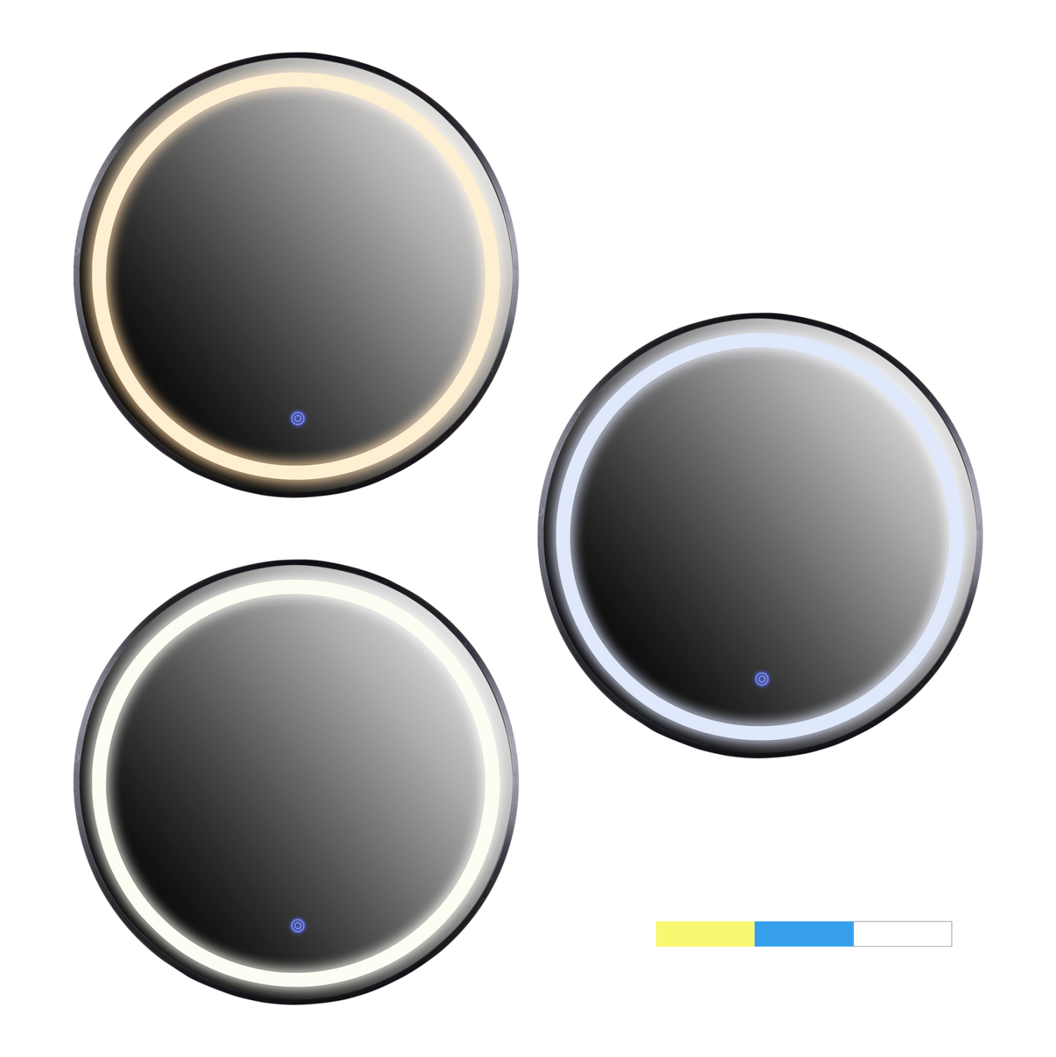 ΚΑΘΡΕΠΤΗΣ ΤΟΙΧΟΥ ΣΤΡΟΓΓΥΛΟΣ HM9579.01 ΑΛΟΥΜΙΝΙΟ ΣΕ ΜΑΥΡΟ-ΦΩΤΙΣΜΟΣ LED Φ60x3εκ. - Image 3