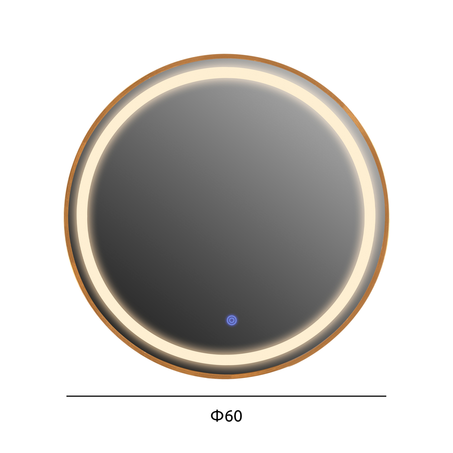 ΚΑΘΡΕΠΤΗΣ ΤΟΙΧΟΥ ΣΤΡΟΓΓΥΛΟΣ HM9580.30 ΑΛΟΥΜΙΝΙΟ ΣΕ ΧΡΥΣΟ-ΦΩΤΙΣΜΟΣ LED Φ60x3εκ. - Image 2