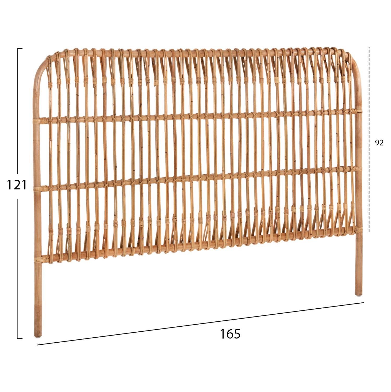 ΚΕΦΑΛΑΡΙ ΚΡΕΒΑΤΙΟΥ MERMA HM9549 ΣΕ ΦΥΣΙΚΟ ΧΡΩΜΑ RATTAN 165x5x121Yεκ. - Image 2