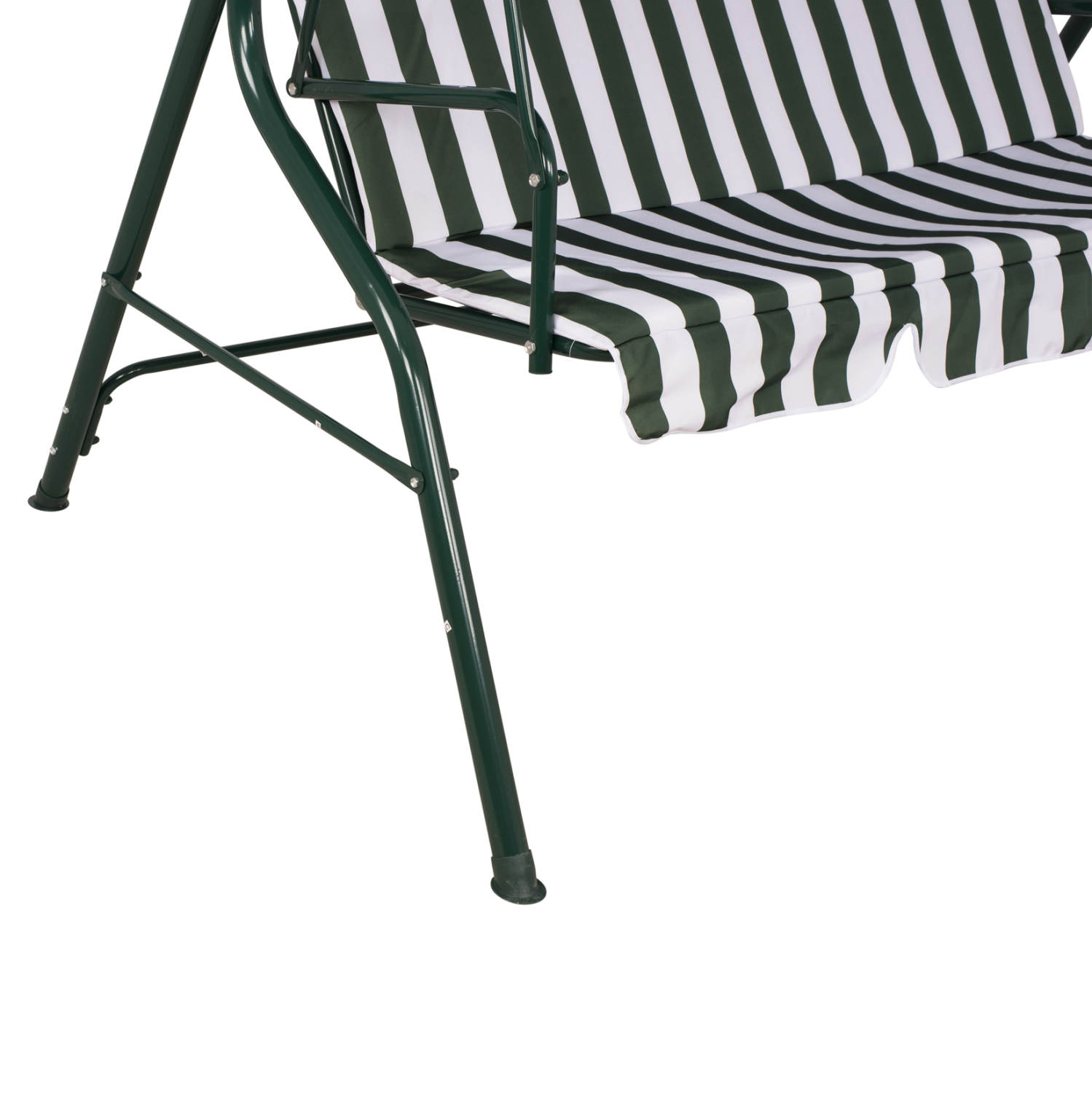 ΚΟΥΝΙΑ 3ΘΕΣΙΑ WAIOLA HM5542 ΠΡΑΣΙΝΟ ΛΕΥΚΟ ΡΙΓΕ NAPOLI 167x110x175 cm - Image 7