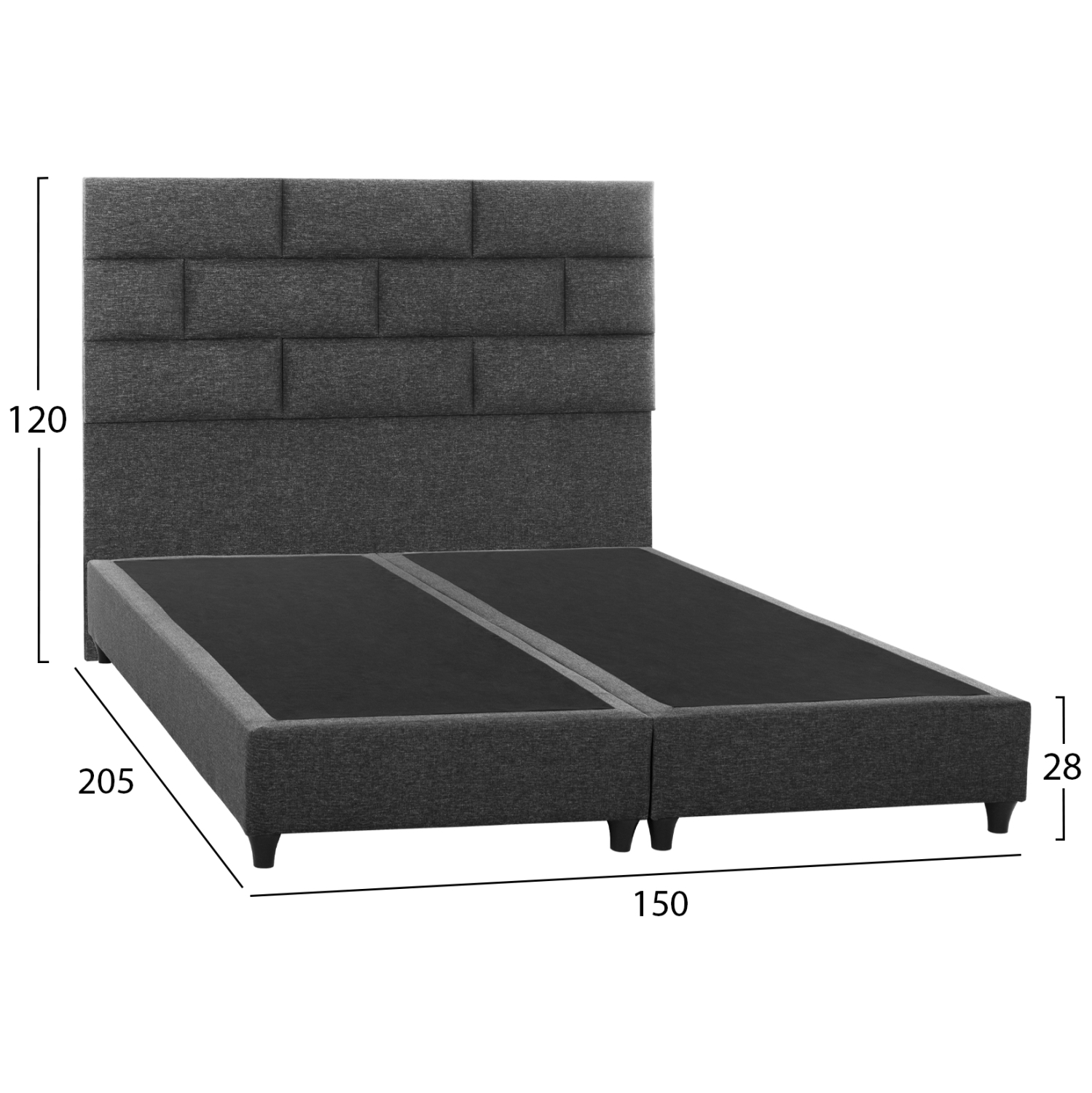 ΚΡΕΒΑΤΙ SOLEDAD ΑΠΟ ΓΚΡΙ ΥΦΑΣΜΑ HM644.01 ΓΙΑ ΣΤΡΩΜΑ 150x200 εκ. - Image 3