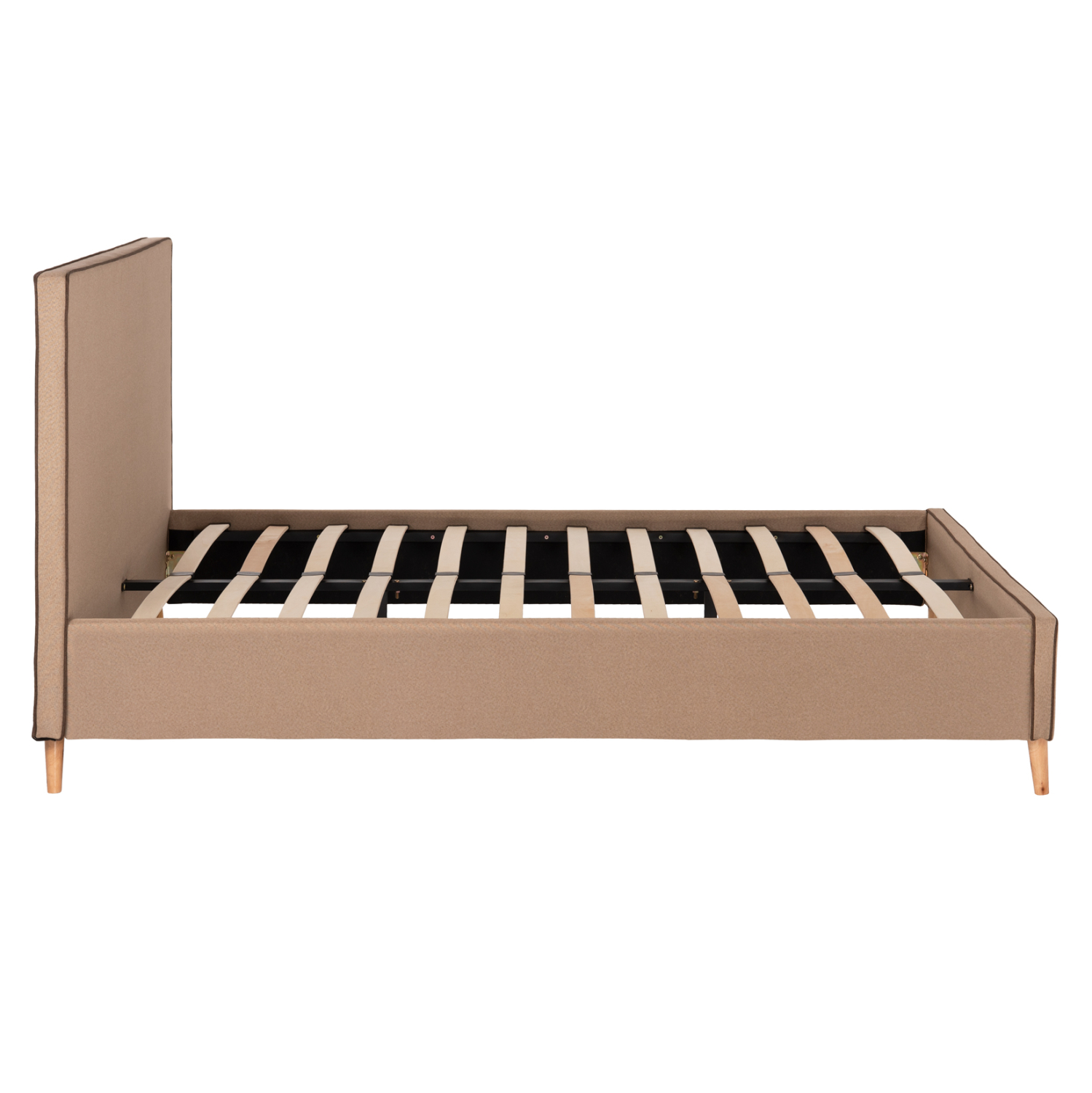 ΚΡΕΒΑΤΙ INDRA ΑΠΟ ΜΠΕΖ ΥΦΑΣΜΑ & ΚΑΦΕ ΡΕΛΙ HM662.02 ΓΙΑ ΣΤΡΩΜΑ 160x200 EK. - Image 4