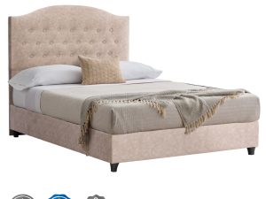 ΚΡΕΒΑΤΙ MALENA ΑΠΟ ΜΠΕΖ ΥΦΑΣΜΑ NUBUCK HM647.22 ΓΙΑ ΣΤΡΩΜΑ 120x200 εκ.