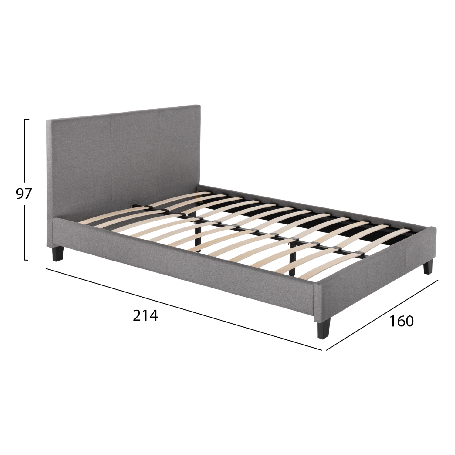 ΚΡΕΒΑΤΙ BECCA ΑΠΟ ΥΦΑΣΜΑ ΓΚΡΙ HM553.11 ΓΙΑ ΣΤΡΩΜΑ 150x200 EK. - Image 3