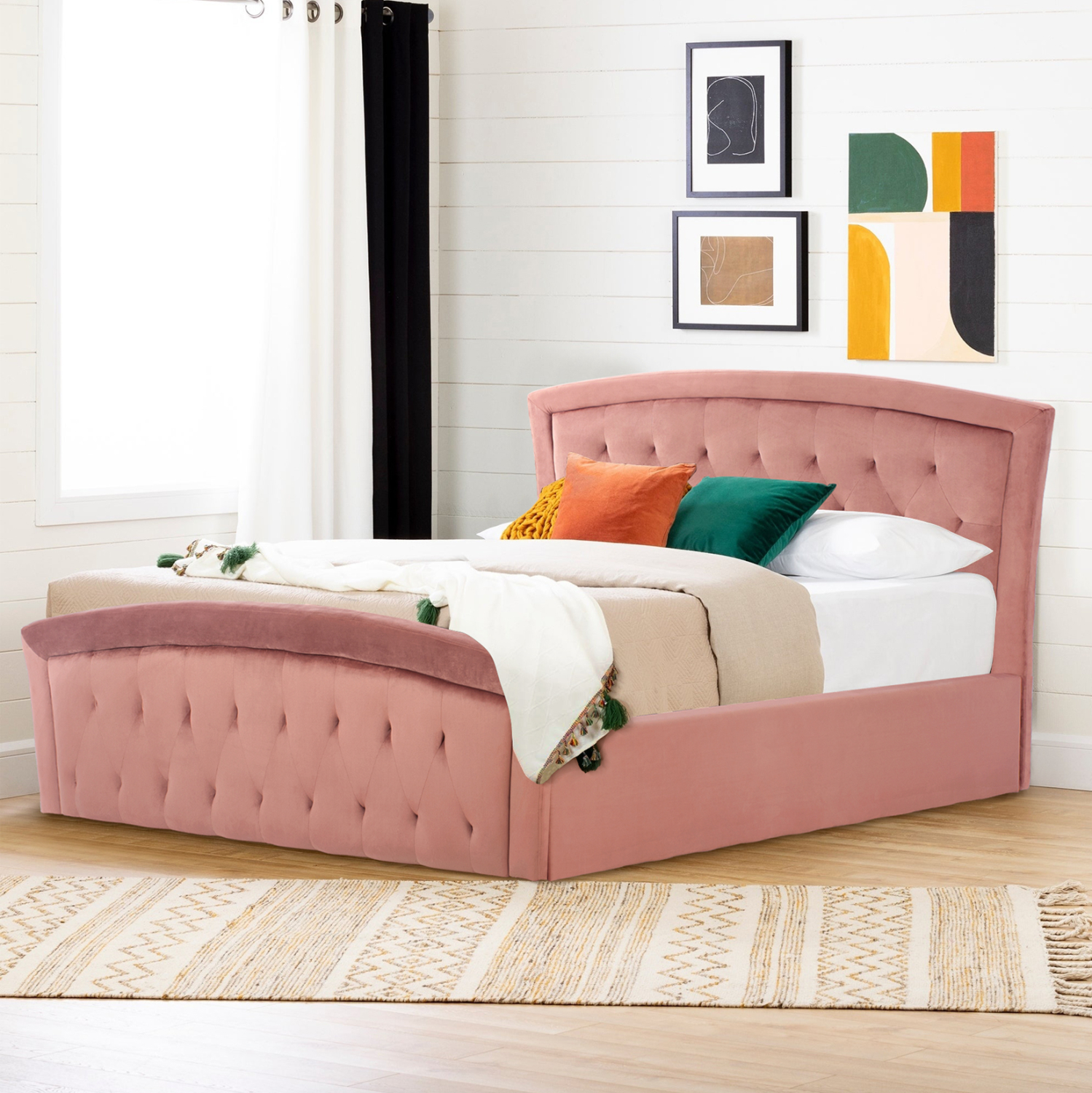 ΚΡΕΒΑΤΙ ODELIA ΒΕΛΟΥΔΟ ΣΑΠΙΟ ΜΗΛΟ ΜΕ ΑΠΟΘΗΚΕΥΤΙΚΟ ΧΩΡΟ 160x200 εκ. HM581.02 - Image 3