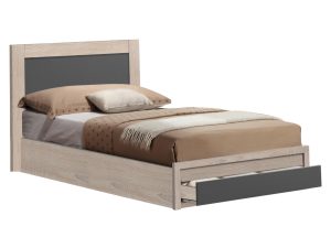 ΚΡΕΒΑΤΙ MELANY HM323.04 ΜΕ 1 ΣΥΡΤΑΡΙ SONΟMA ΓΚΡΙ ΓΙΑ ΣΤΡΩΜΑ 110Χ190 εκ.