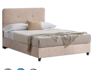 ΚΡΕΒΑΤΙ HM648.22 DOLORES, ΜΠΕΖ ΥΦΑΣΜΑ τ.NUBUCK, 120x200 εκ.