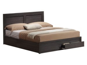 ΚΡΕΒΑΤΙ CAPRI HM665.01 ΜΕ 2 ΣΥΡΤΑΡΙΑ ΜΕΛΑΜΙΝΗ ZEBRANO ΓΙΑ ΣΤΡΩΜΑ 120x200 εκ.