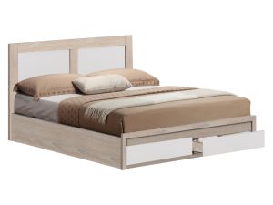 ΚΡΕΒΑΤΙ CAPRI HM665.06 ΜΕ 2 ΣΥΡΤΑΡΙΑ ΜΕΛΑΜΙΝΗ SONAMA-ΛΕΥΚΟ ΓΙΑ ΣΤΡΩΜΑ 120x200 εκ.