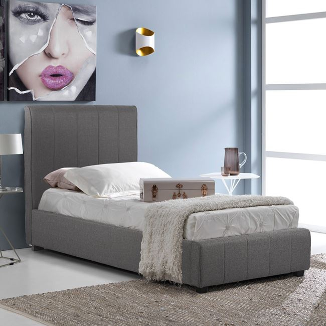 ΚΡΕΒΑΤΙ MONDY 90x200 εκ. ΜΕ ΥΦΑΣΜΑ DARK GREY HM586.05 - Image 3