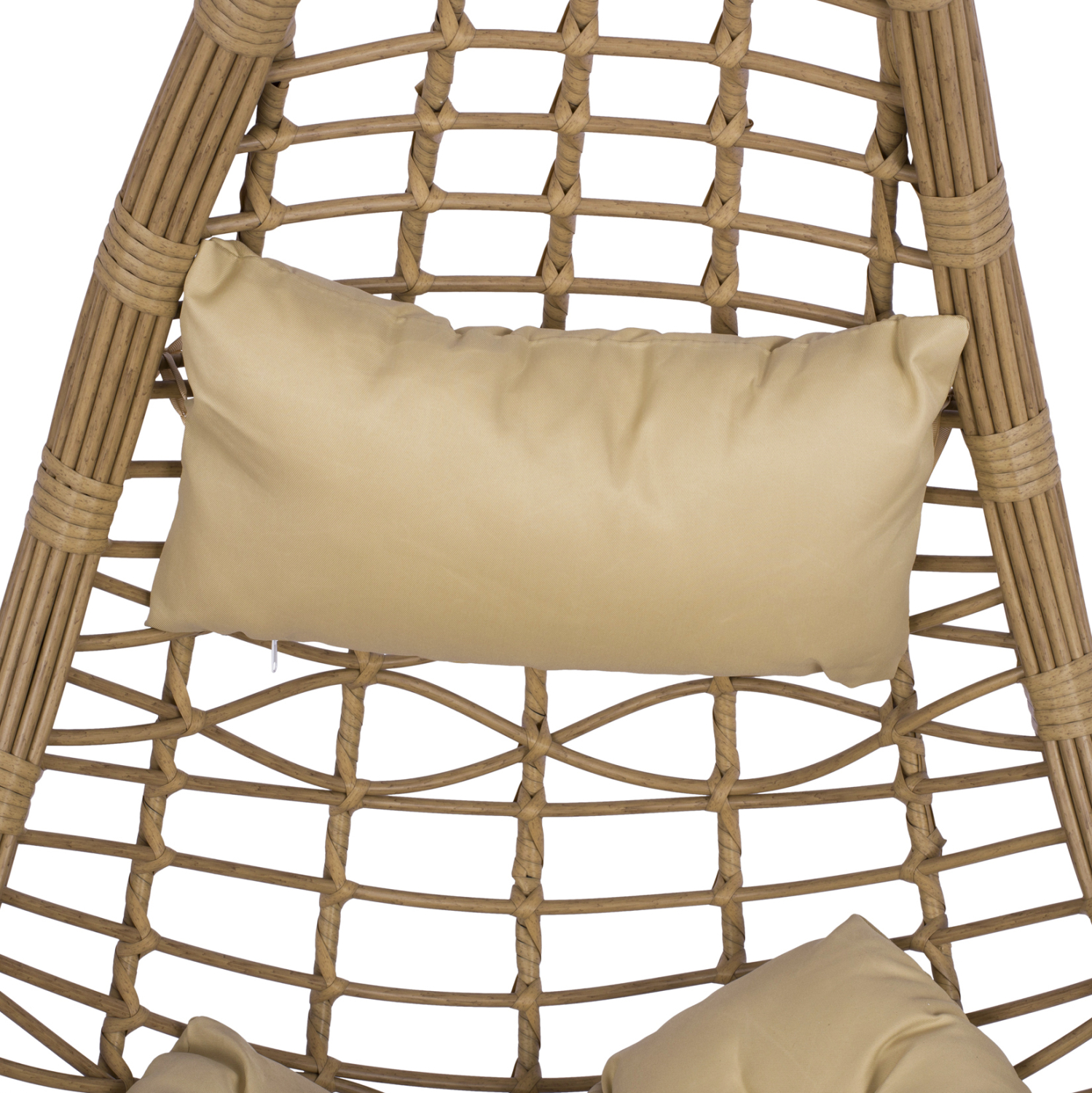 ΚΡΕΜΑΣΤΗ ΦΩΛΙΑ LUCIA HM5676.01 ΜΕ WICKER&ΜΑΞΙΛΑΡΙΑ ΜΠΕΖ-ΜΑΥΡΟ ΜΕΤΑΛΛΟ Φ95Χ195Υεκ. - Image 5