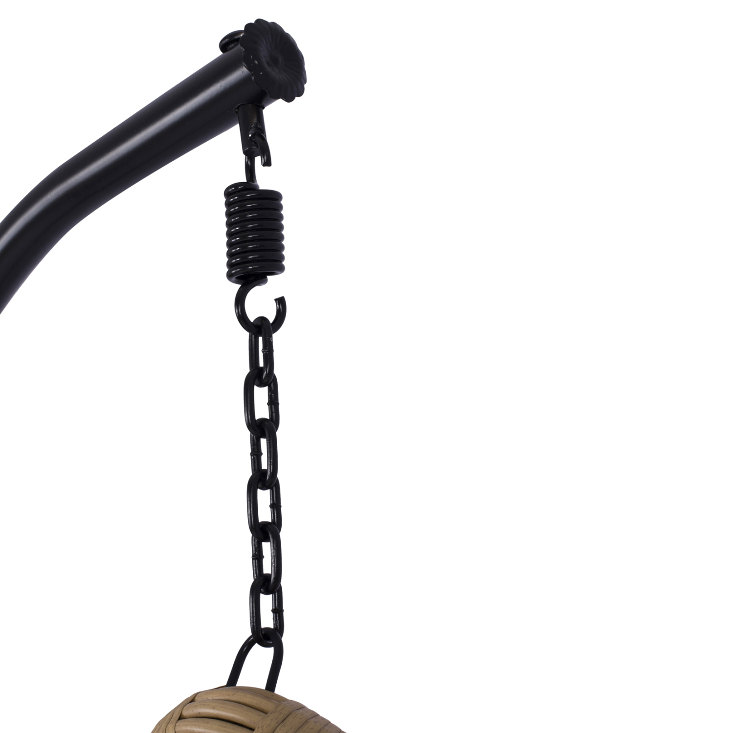 ΚΡΕΜΑΣΤΗ ΦΩΛΙΑ LUCIA HM5676.01 ΜΕ WICKER&ΜΑΞΙΛΑΡΙΑ ΜΠΕΖ-ΜΑΥΡΟ ΜΕΤΑΛΛΟ Φ95Χ195Υεκ. - Image 8