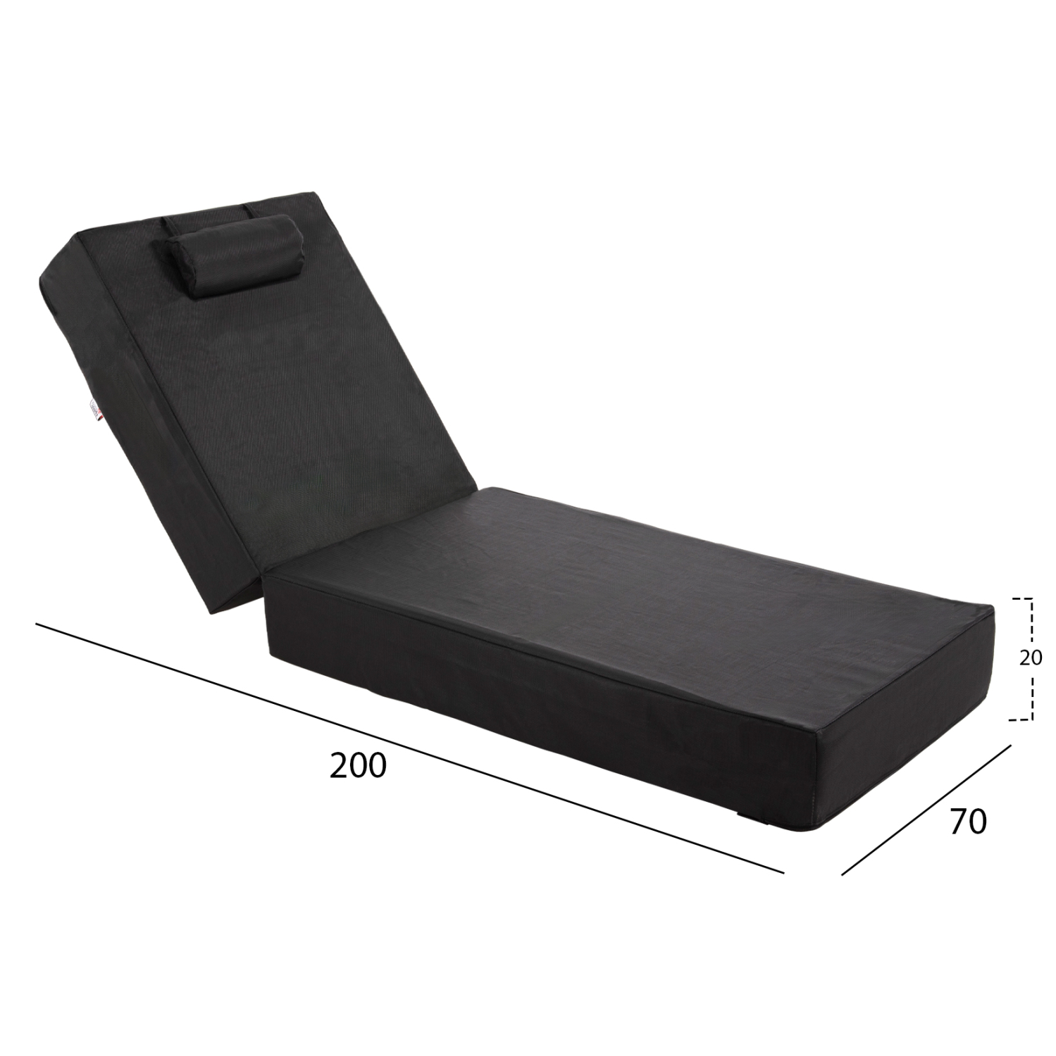 ΜΑΞΙΛΑΡΙ ΞΑΠΛΩΣΤΡΑΣ TEXTILENE SIFNOS ΜΑΥΡΟ HM11761.01 200(120+80)x70x20Yεκ. - Image 2