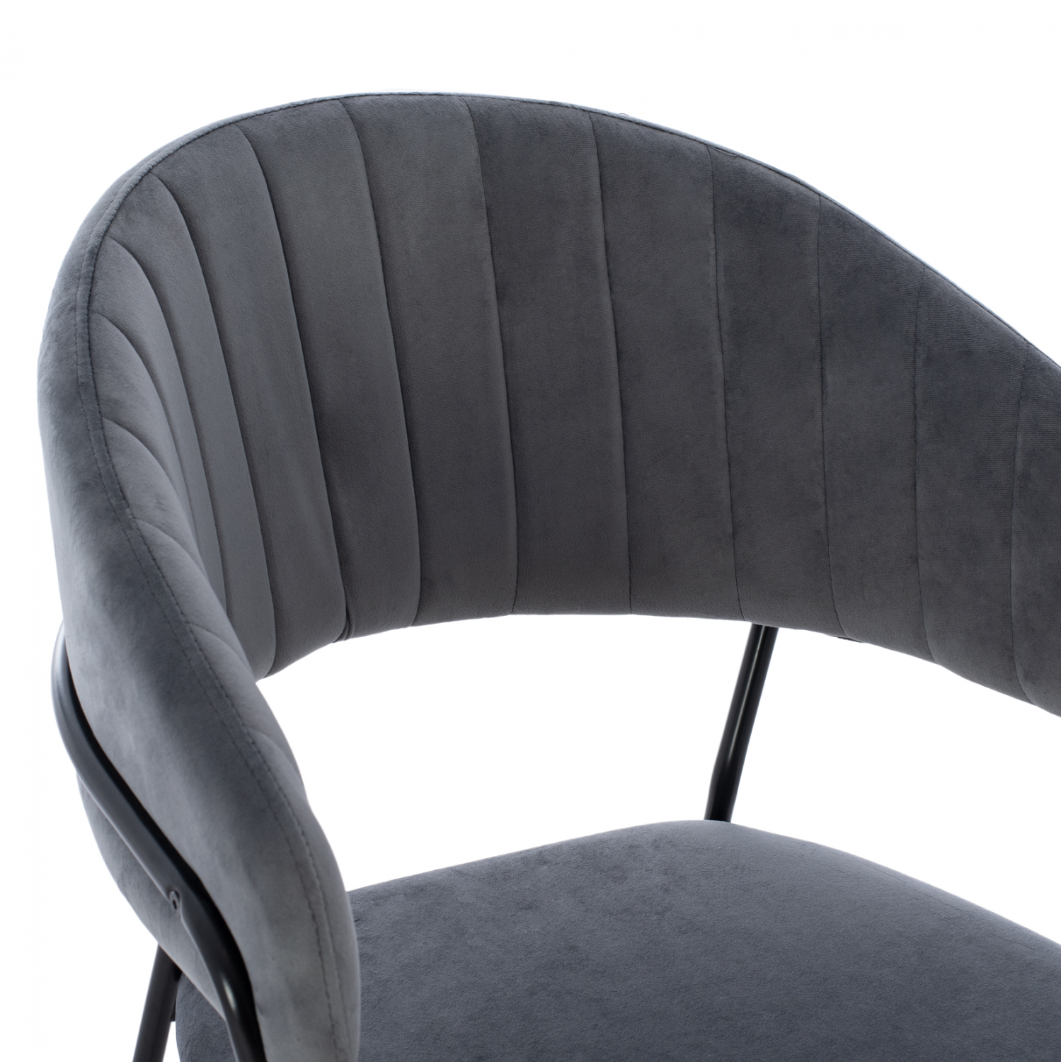 ΣΚΑΜΠΟ ΜΕΣΑΙΟΥ ΥΨΟΥΣ HM8734.01 THEODORE ΒΕΛΟΥΔΟ ΓΚΡΙ ΜΕ ΜΑΥΡΟ ΣΚΕΛΕΤΟ 60x55x100Y εκ. - Image 7