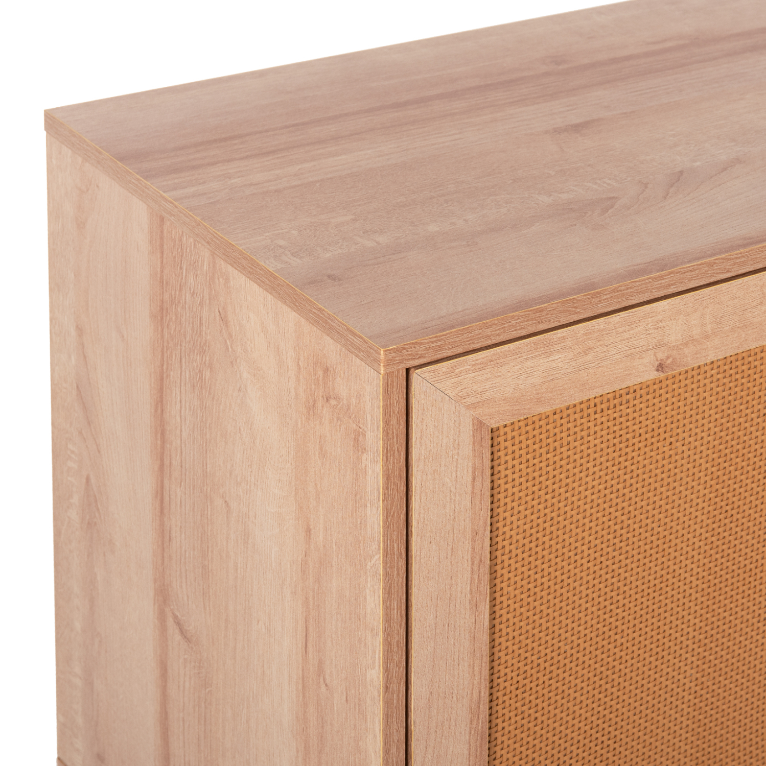 ΜΠΟΥΦΕΣ COLM HM9440.11 ΜΕΛΑΜΙΝΗΣ & ΣΥΝΘΕΤΙΚΟ RATTAN ΣΤΙΣ 4 ΠΟΡΤΕΣ 160x39,5x71Yεκ. - Image 5