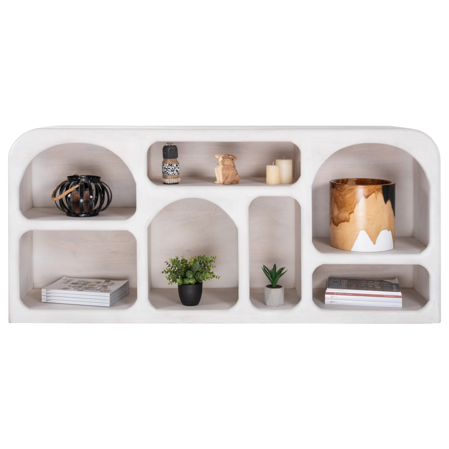 ΜΠΟΥΦΕΣ HANDYR HM9705 ΜΑΣΙΦ ΞΥΛΟ MANGO ΣΕ ΛΕΥΚΟ ΧΡΩΜΑ 165x35x75Yεκ. - Image 3