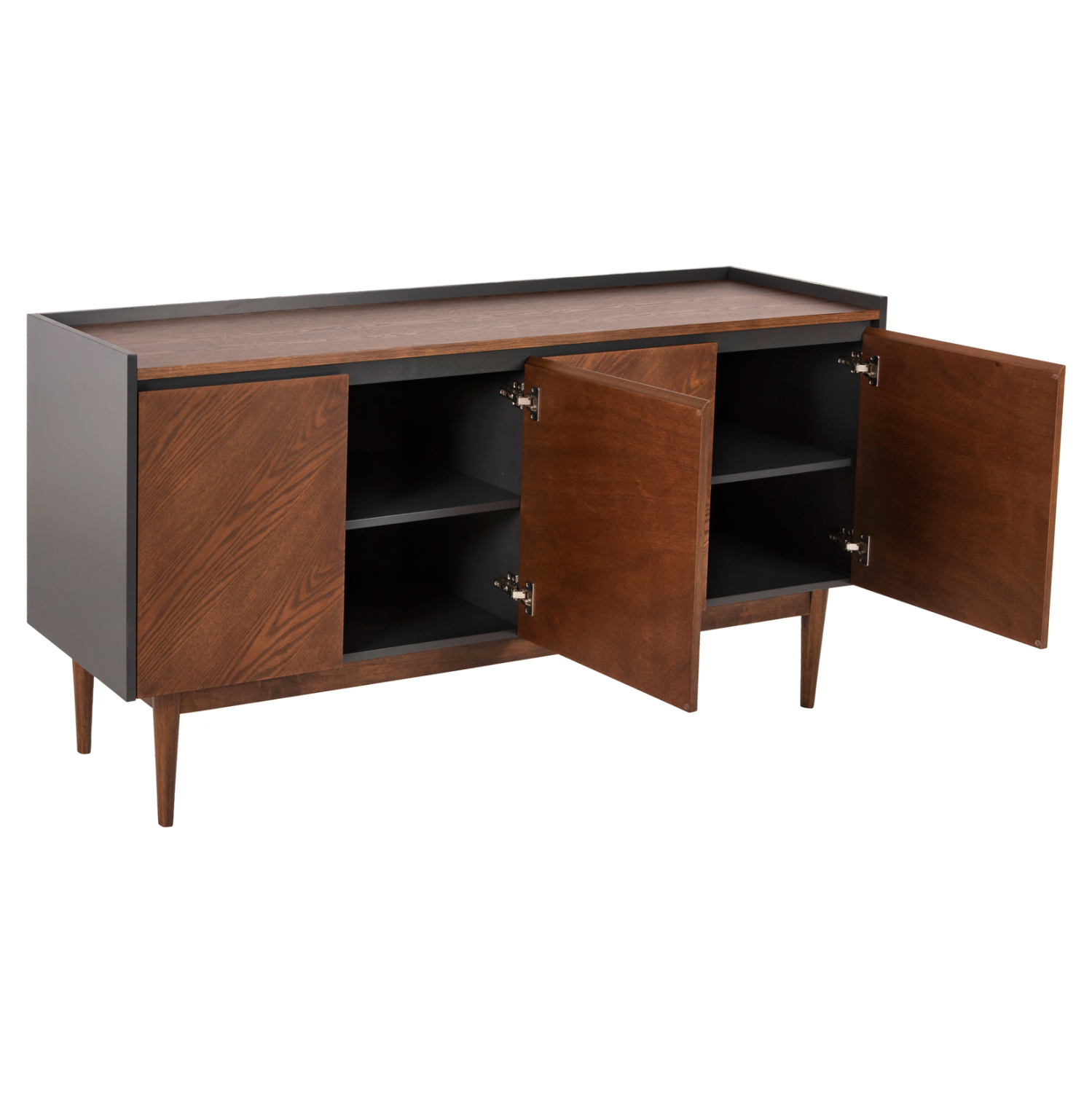 ΜΠΟΥΦΕΣ BEEN HM9740 MDF ΣΕ ΣΚΟΥΡΟ ΓΚΡΙ & ΚΑΡΥΔΙ ΚΑΠΛΑΜΑ 170x43x83Υεκ. - Image 3