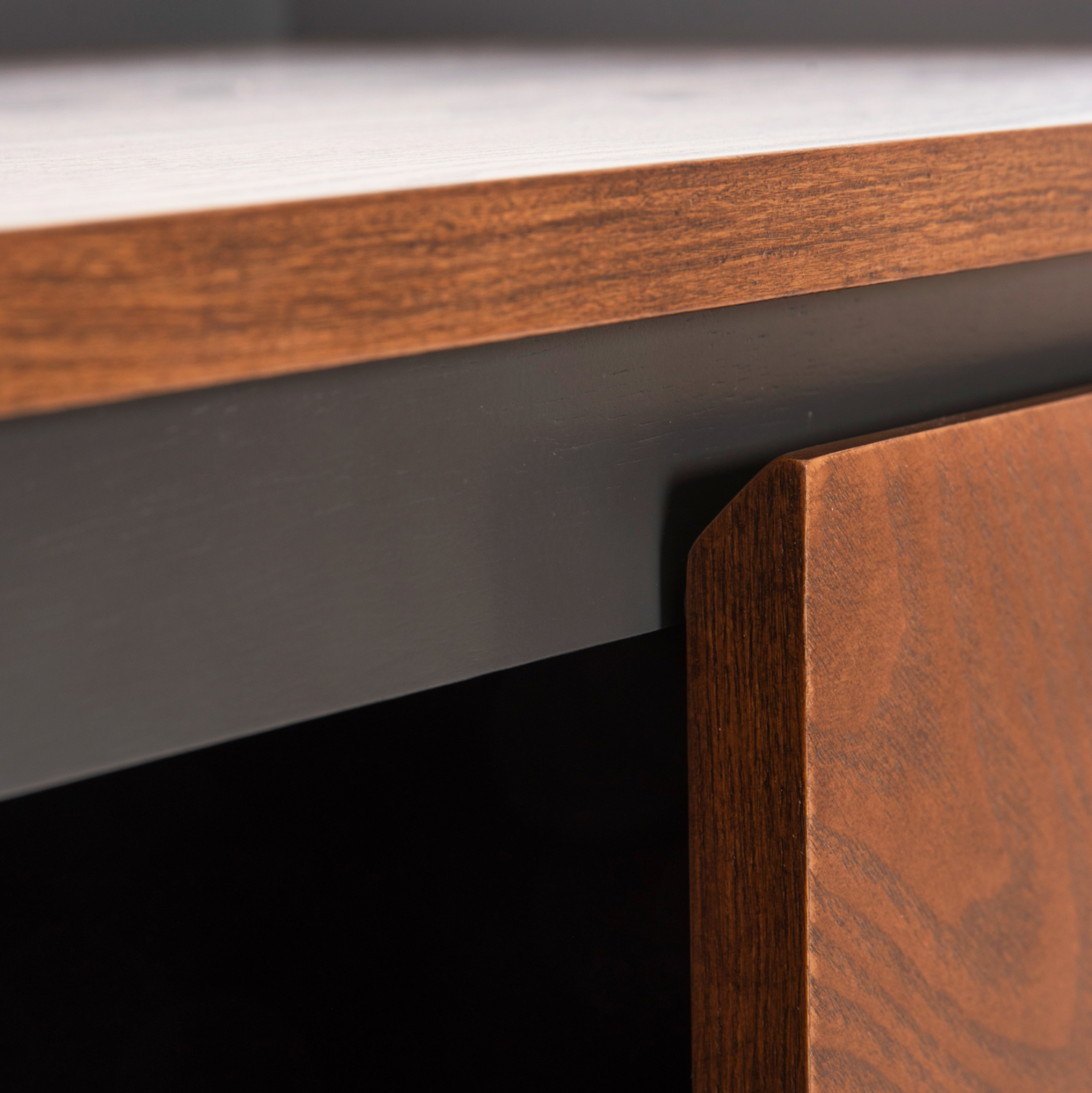 ΜΠΟΥΦΕΣ BEEN HM9740 MDF ΣΕ ΣΚΟΥΡΟ ΓΚΡΙ & ΚΑΡΥΔΙ ΚΑΠΛΑΜΑ 170x43x83Υεκ. - Image 7