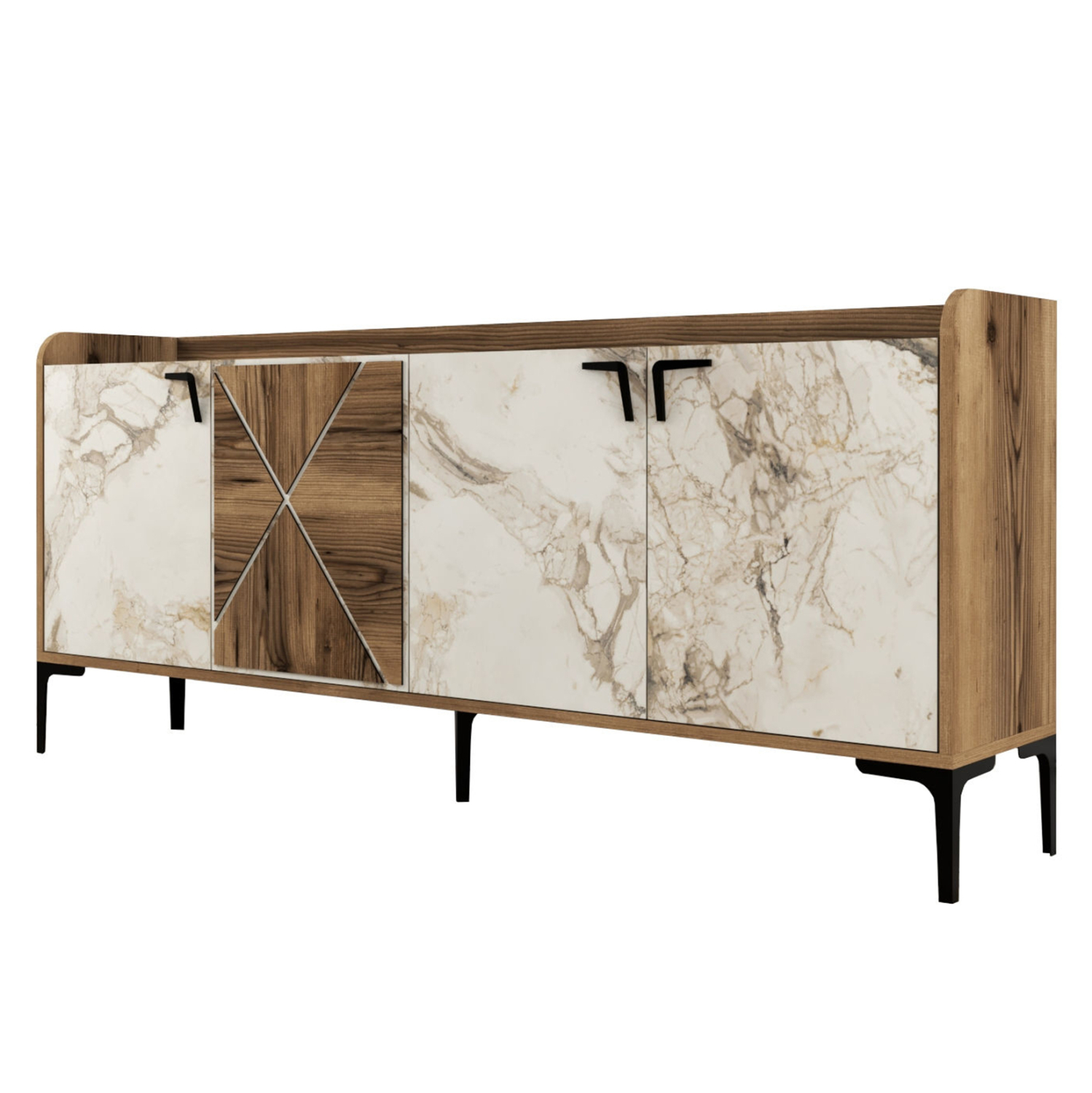 ΜΠΟΥΦΕΣ ΜΕΛΑΜΙΝΗΣ ΚΑΡΥΔΙ ΚΑΙ ΕΦΕ ΛΕΥΚΟΥ ΜΑΡΜΑΡΟΥ 180x35x78Υεκ.HM9433.02 - Image 6