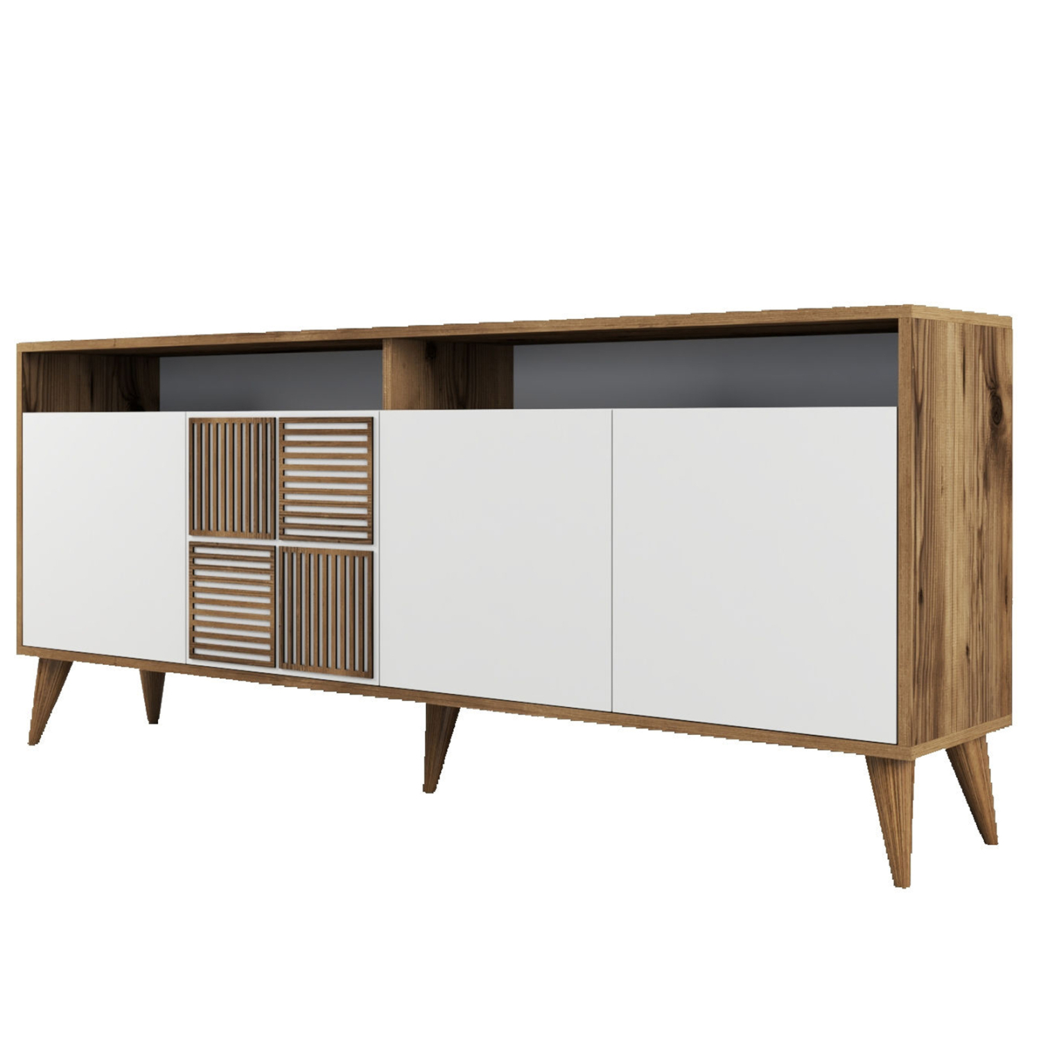 ΜΠΟΥΦΕΣ ΜΕΛΑΜΙΝΗΣ ΣΕ ΚΑΡΥΔΙ ΧΡΩΜΑ ΜΕ ΛΕΥΚΕΣ ΠΟΡΤΕΣ 180x35x78.6Υεκ.HM9431.02 - Image 7