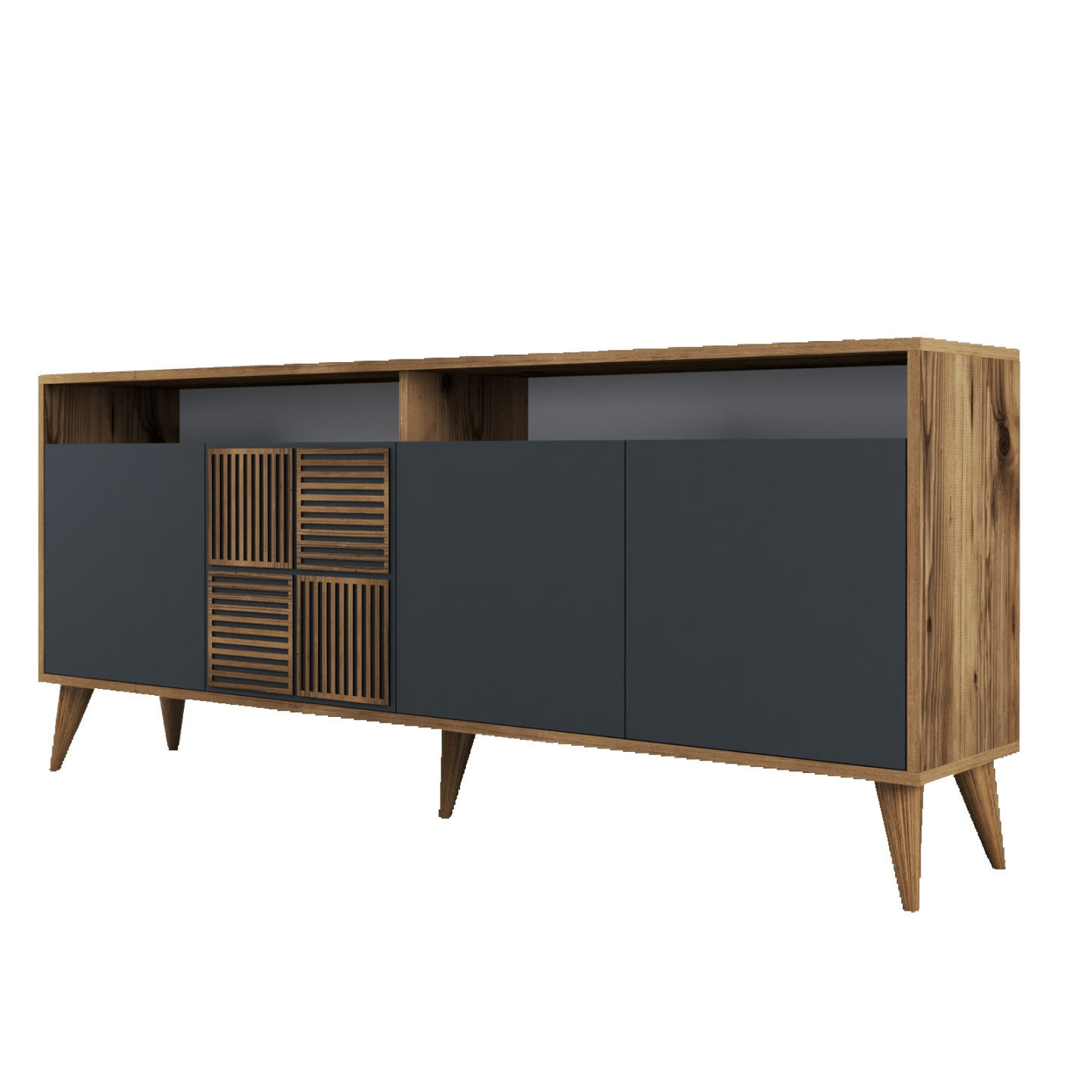 ΜΠΟΥΦΕΣ ΜΕΛΑΜΙΝΗΣ ΣΕ ΚΑΡΥΔΙ ΜΕ ΑΝΘΡΑΚΙ ΠΟΡΤΕΣ 180x35x78.6Υεκ.HM9431.01 - Image 7