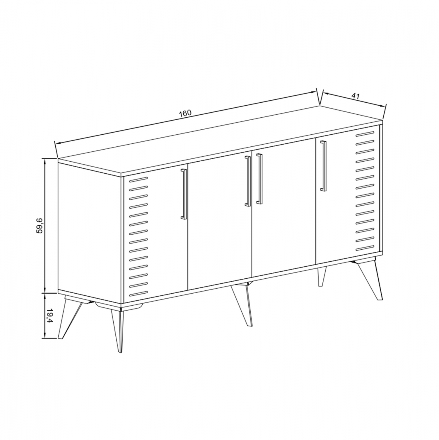 ΜΠΟΥΦΕΣ ΣΕ ΦΥΣΙΚΟ ΧΡΩΜΑ HM9252.01 160x41x79 εκ. - Image 2