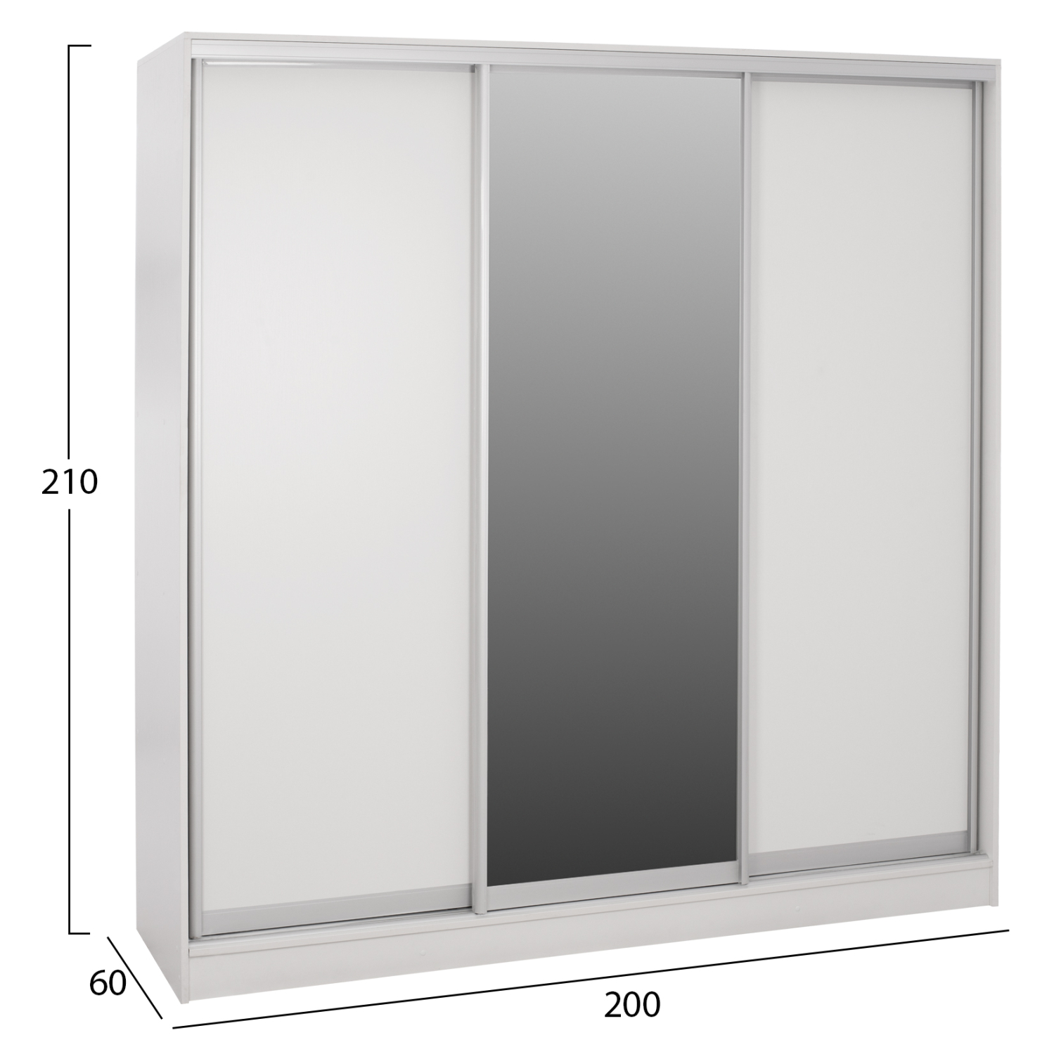 ΝΤΟΥΛΑΠΑ ΣΥΡΟΜΕΝΗ ADLER ΜΕΛΑΜΙΝΗΣ ΛΕΥΚΗ ΜΕ ΚΑΘΡΕΠΤΗ HM2435.03 200X60X210Υεκ - Image 2