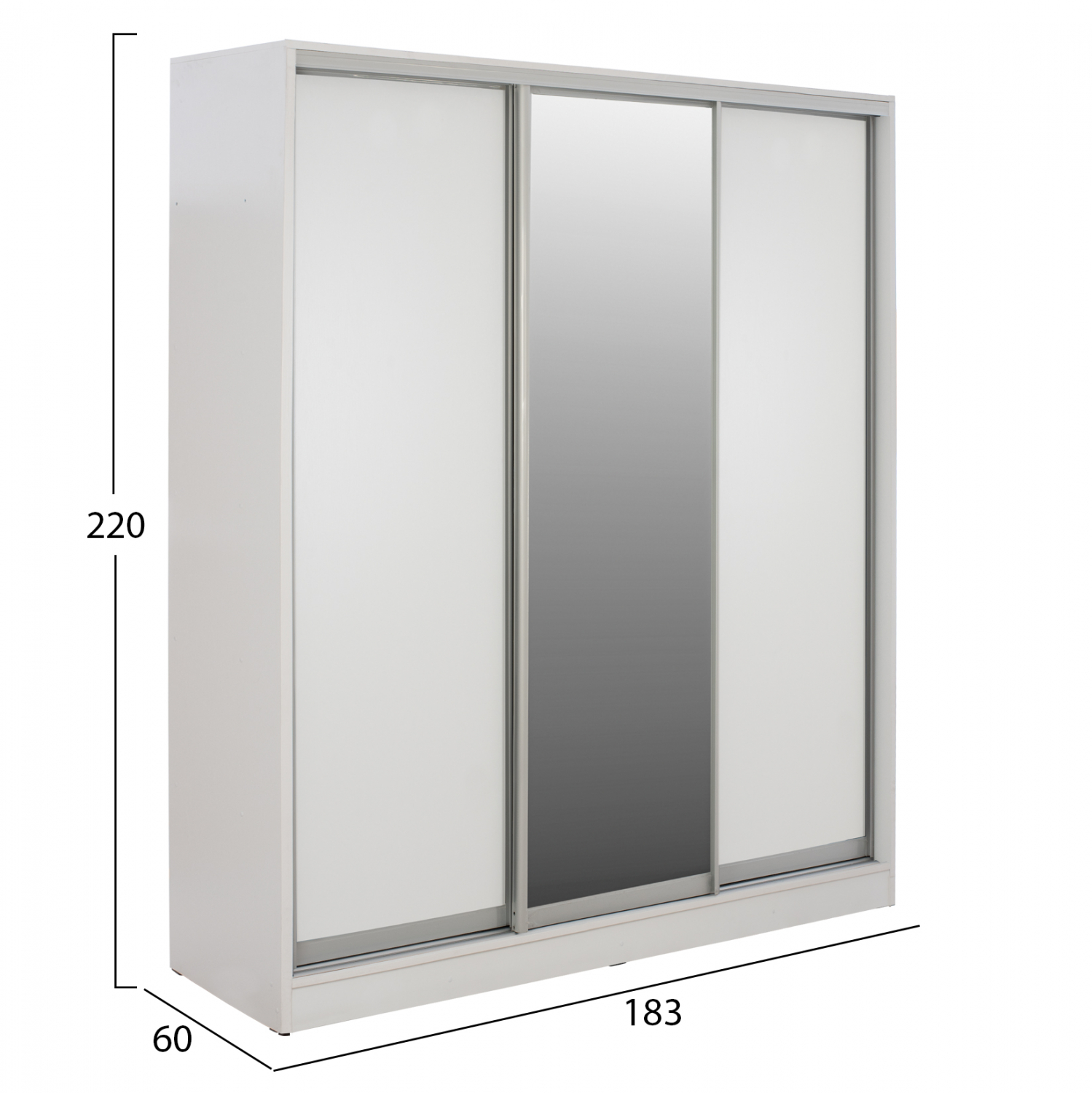 ΝΤΟΥΛΑΠΑ ΣΥΡΟΜΕΝΗ ADLER ΜΕΛΑΜΙΝΗΣ ΛΕΥΚΗ ΜΕ ΚΑΘΡΕΦΤΗ 3ΦΥΛΛΗ HM2461.03 183x60x220 εκ. - Image 2