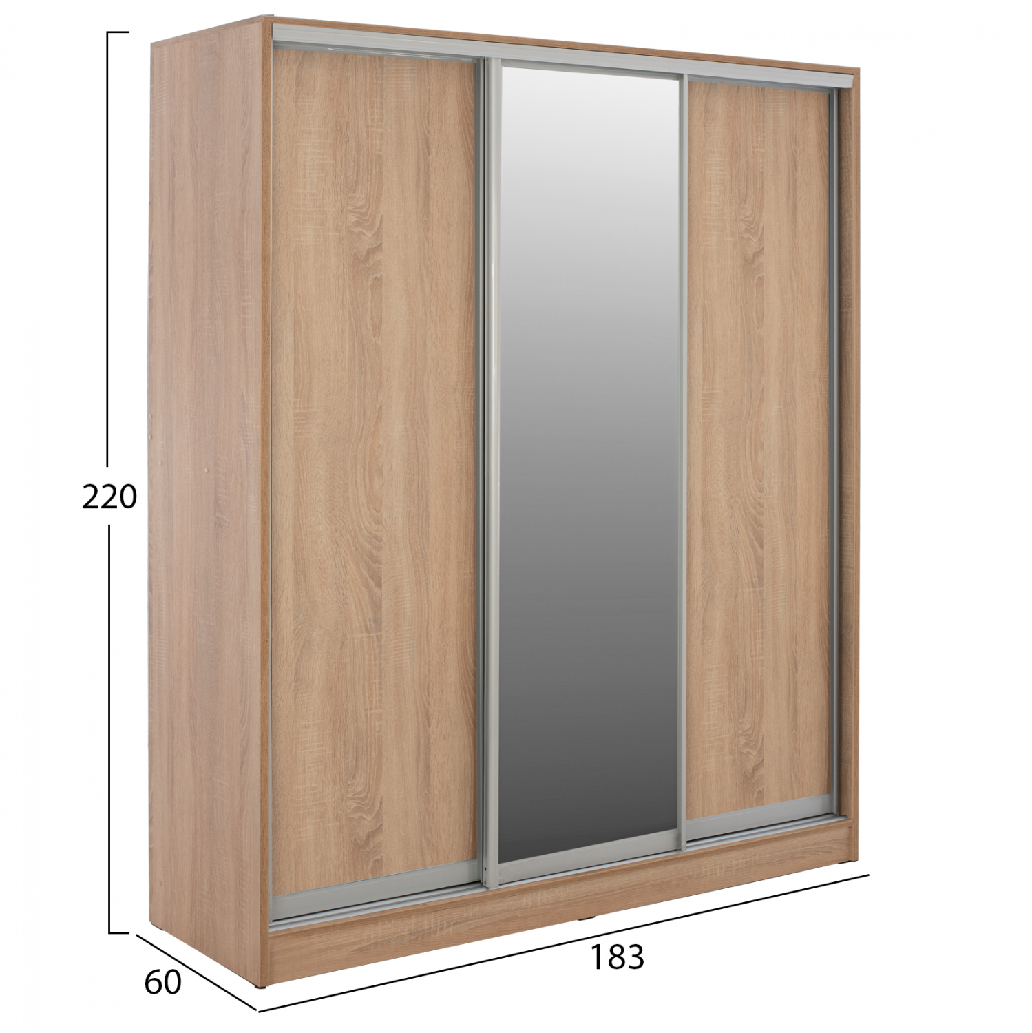 ΝΤΟΥΛΑΠΑ ΣΥΡΟΜΕΝΗ ADLER ΜΕΛΑΜΙΝΗΣ SONAMA ΜΕ ΚΑΘΡΕΦΤΗ 3ΦΥΛΛΗ HM2461.01 183x60x220 εκ. - Image 2