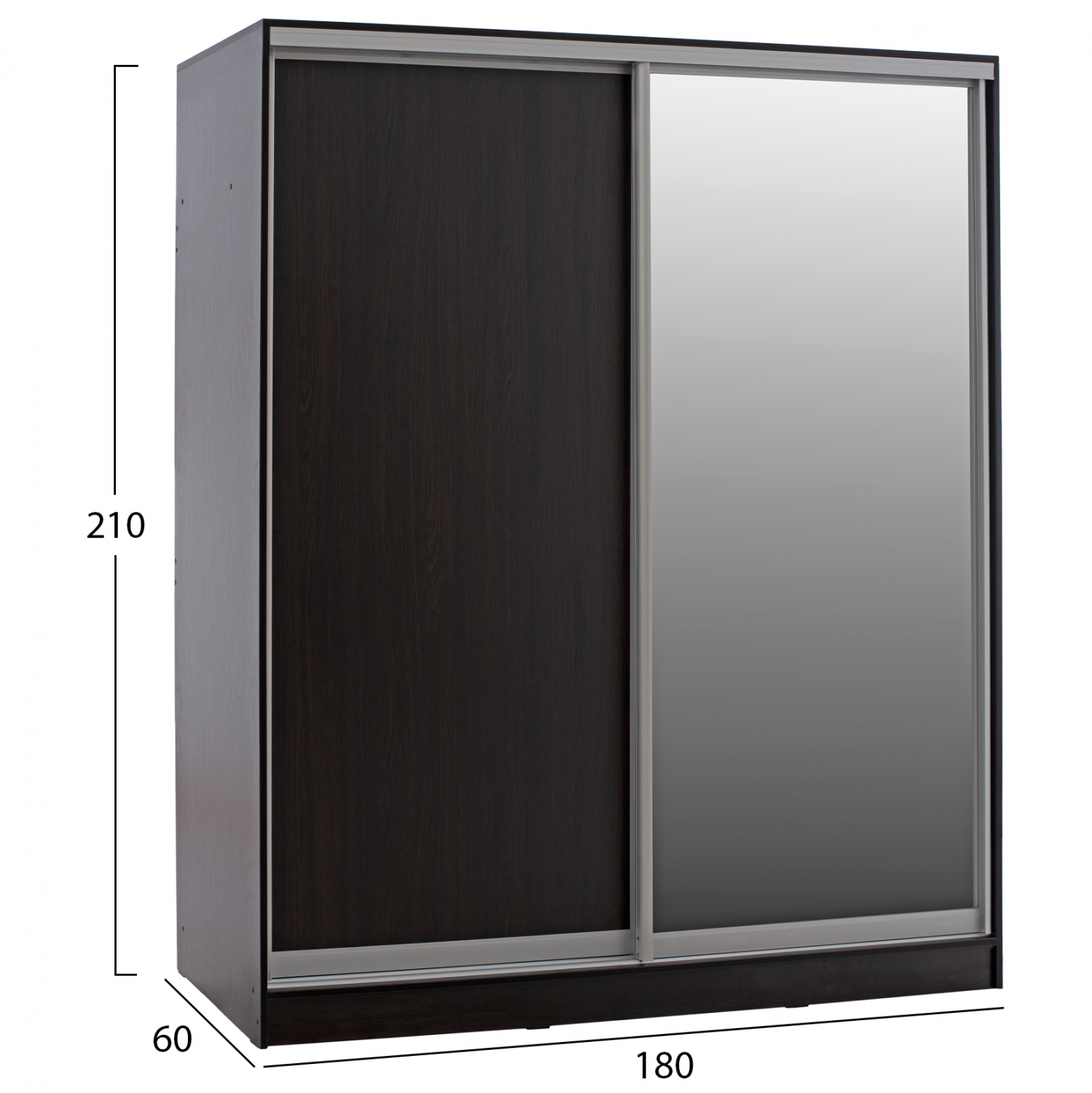 ΝΤΟΥΛΑΠΑ ΣΥΡΟΜΕΝΗ ADLER ΜΕΛΑΜΙΝΗΣ WENGE ΜΕ ΚΑΘΡΕΠΤΗ HM2437.02 180X60X210Υεκ. - Image 2