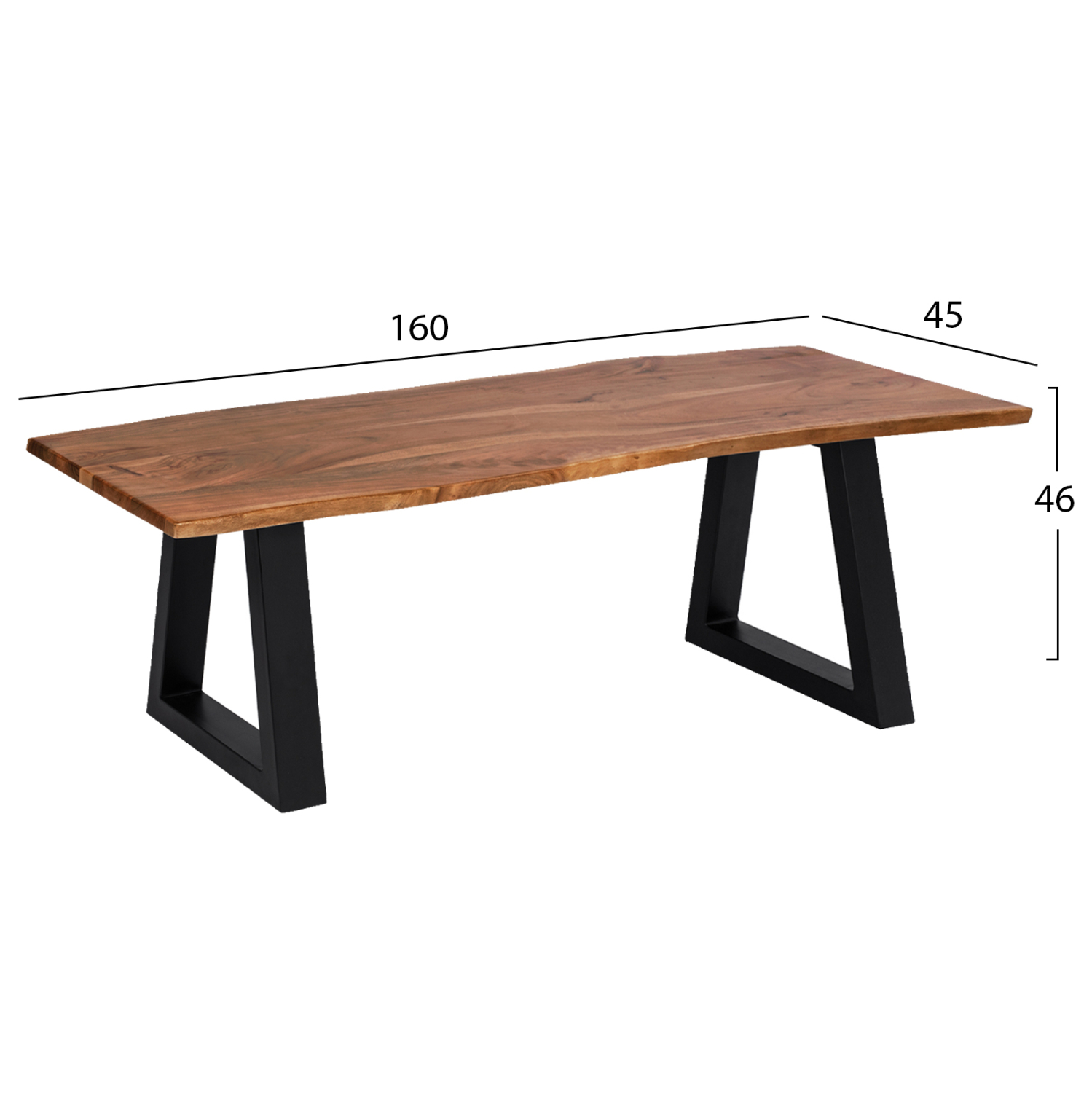 ΠΑΓΚΑΚΙ MONTANA SLIM HM8168.11 ΑΠΟ ΜΑΣΙΦ ΞΥΛΟ ΑΚΑΚΙΑΣ 160Χ45Χ46Υ εκ. - Image 2