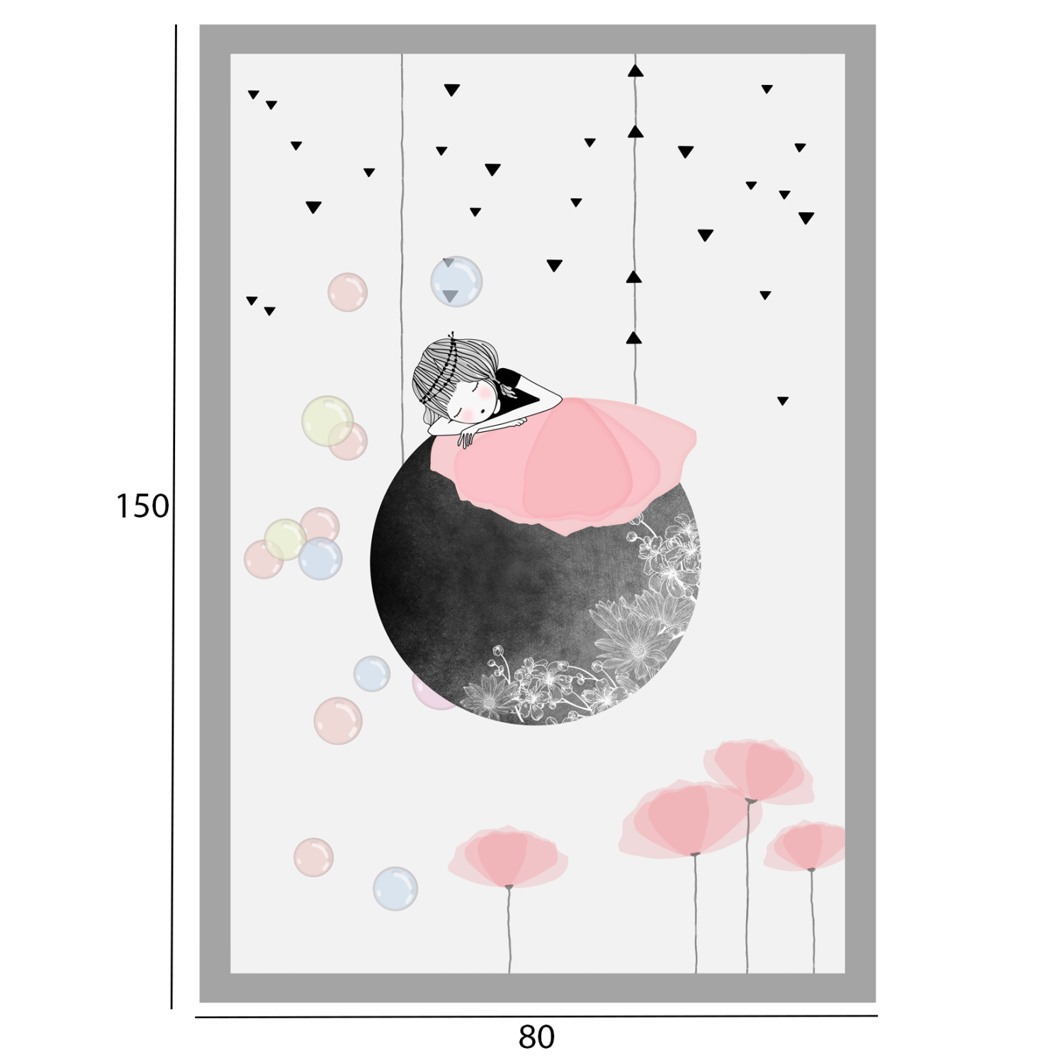 ΠΑΙΔΙΚΟ ΧΑΛΙ ΜΕ ΚΡΟΣΙΑ ΣΕΙΡΑ KIDDER HM7678.01 ΛΕΥΚΟ-ΓΚΡΙ-ΡΟΖ 80Χ150εκ. - Image 2