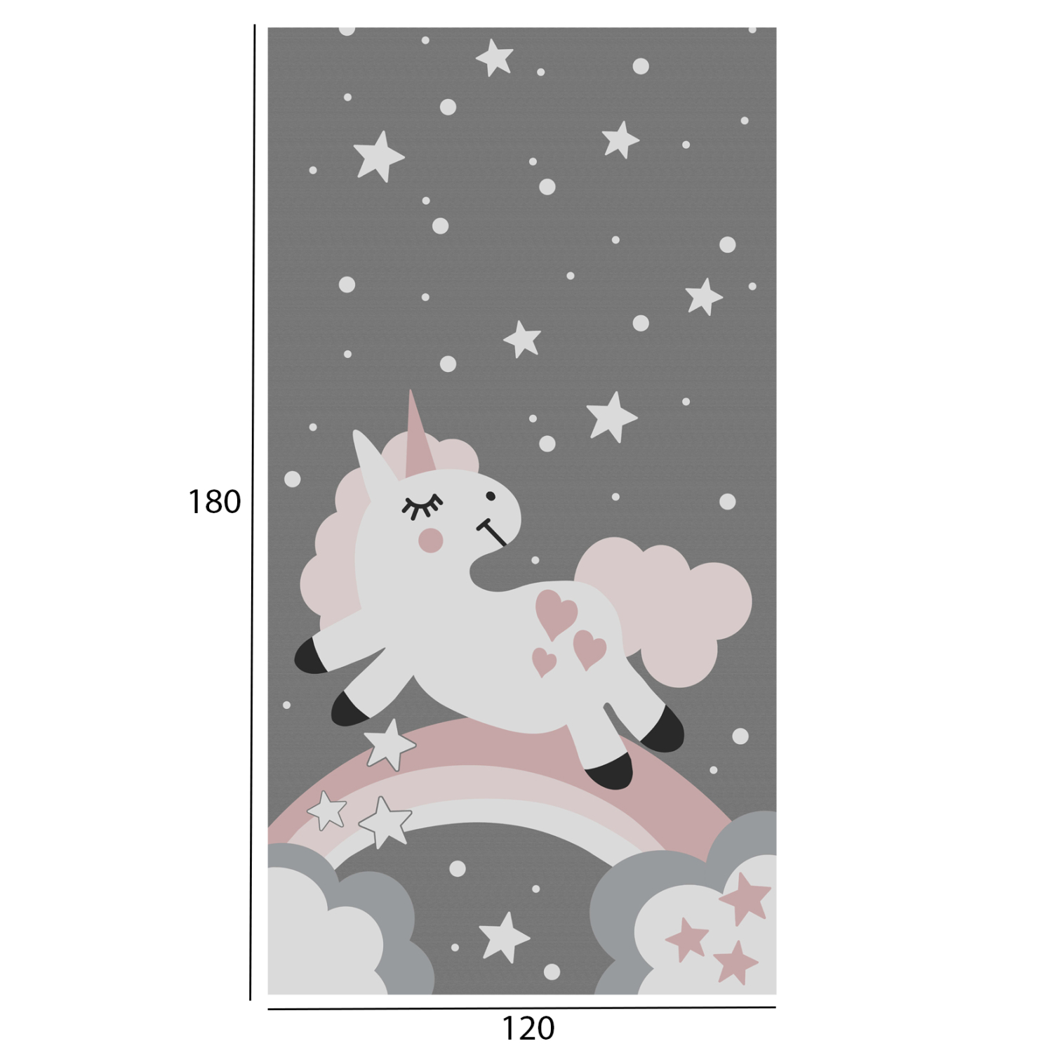 ΠΑΙΔΙΚΟ ΧΑΛΙ ΜΕ ΚΡΟΣΙΑ HM7679.15 UNICORN ΓΚΡΙ 120Χ180 εκ. - Image 2