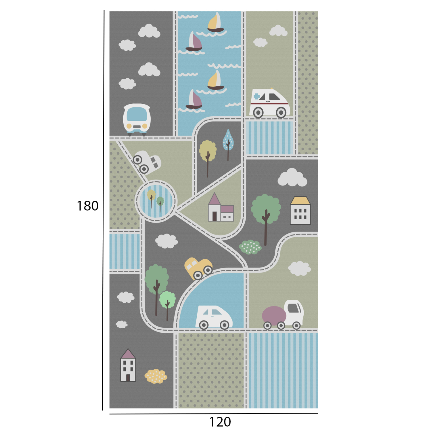 ΠΑΙΔΙΚΟ ΧΑΛΙ ΜΕ ΚΡΟΣΙΑ HM7679.16 ΓΚΡΙ-ΓΛΑΖΙΟ-ΠΡΑΣΙΝΟ 120Χ180 εκ. - Image 2