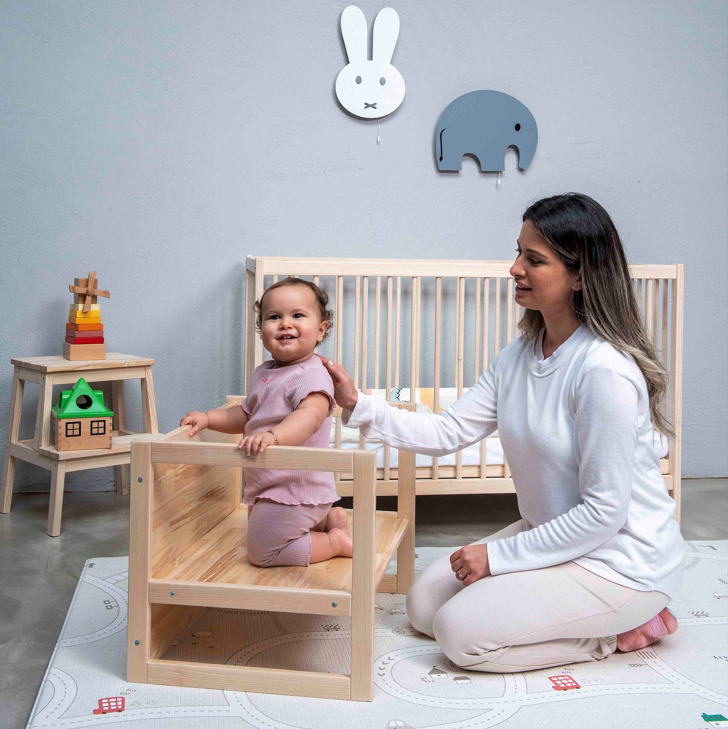 ΠΑΙΔΙΚΟ ΞΥΛΙΝΟ ΠΑΓΚΑΚΙ-ΤΡΑΠΕΖΙ MIKO HM9289 ΦΥΣΙΚΟ 64,5x45,x47Y εκ. - Image 4