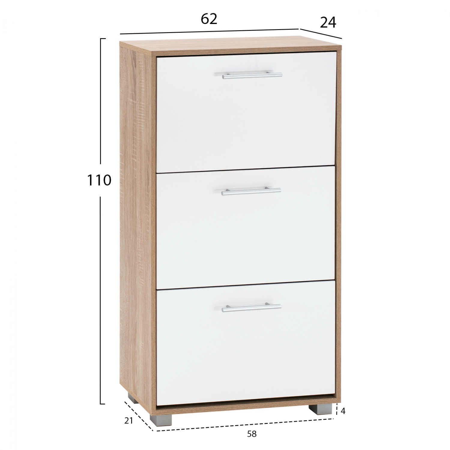 ΠΑΠΟΥΤΣΟΘΗΚΗ ΜΕΛΑΜΙΝΗΣ DAVINA 3ΘΕΣΕΩΝ HM2221.06 SONAMA-ΛΕΥΚΗ 62Χ24Χ110Υ εκ. - Image 2