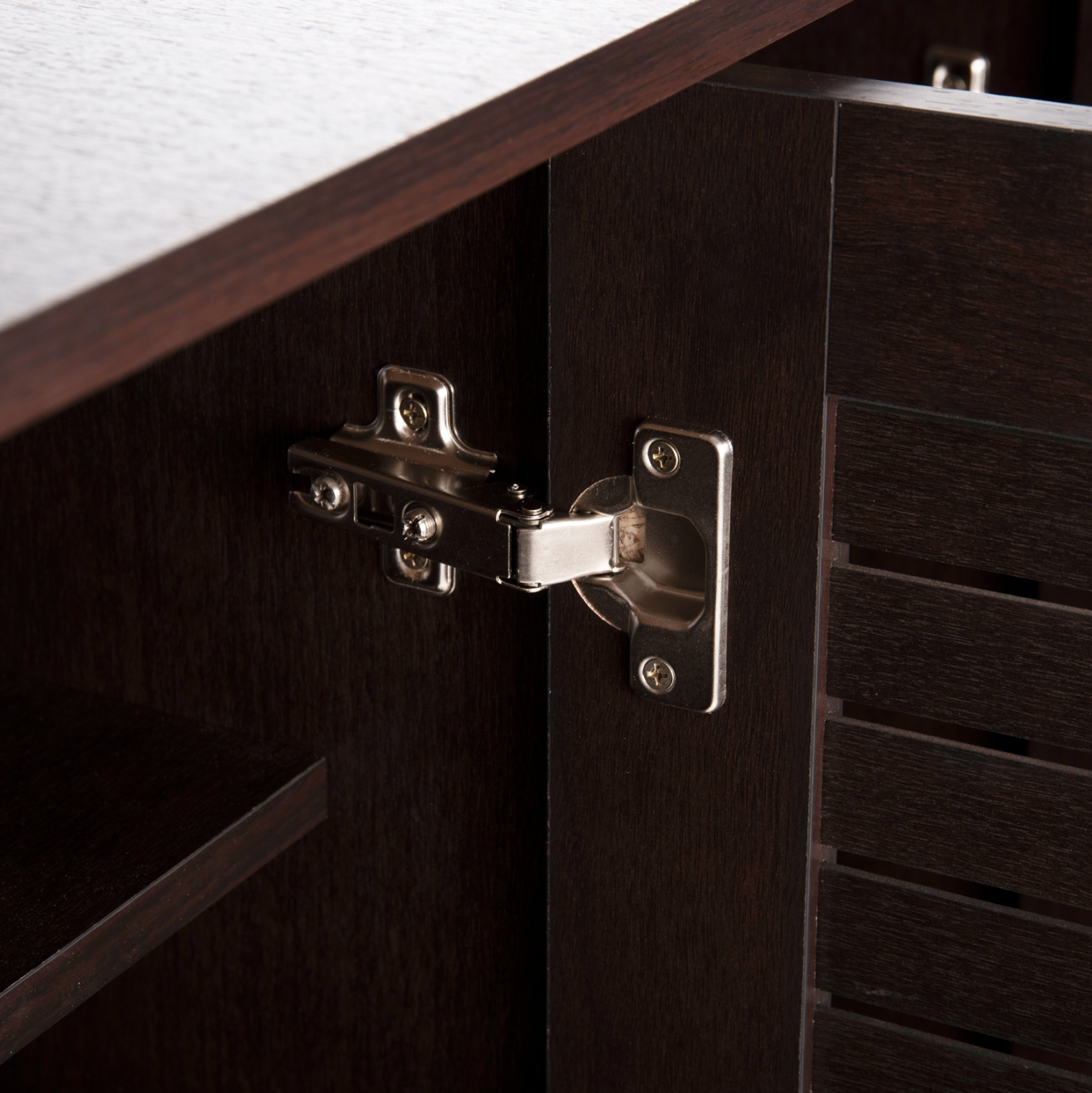 ΠΑΠΟΥΤΣΟΘΗΚΗ-ΝΤΟΥΛΑΠΑ PROLLY HM9609.01 ΜΕΛΑΜΙΝΗ WENGE-3ΠΟΡΤΕΣ-4ΡΑΦΙΑ 87x32x88Υεκ. - Image 5