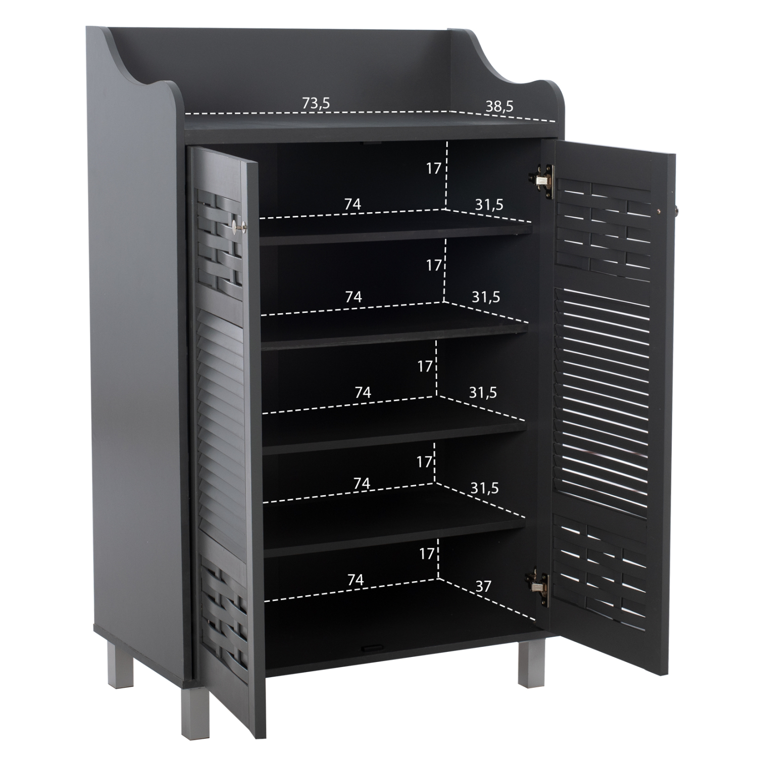 ΠΑΠΟΥΤΣΟΘΗΚΗ-ΝΤΟΥΛΑΠΙ KAILENA ΞΥΛΙΝΗ HM2230.10 ΓΚΡΙ 77x40x121,5 εκ. - Image 3