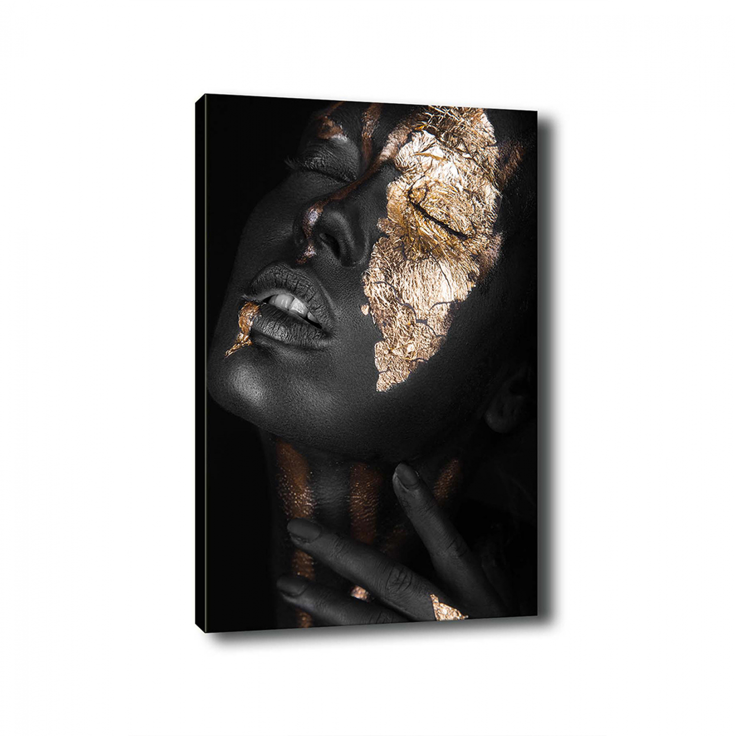 ΠΙΝΑΚΑΣ ΚΑΜΒΑΣ DARK SKINNED GIRL WITH GOLD MAKEUP HM7196.01 50X3X70 εκ. - Image 3