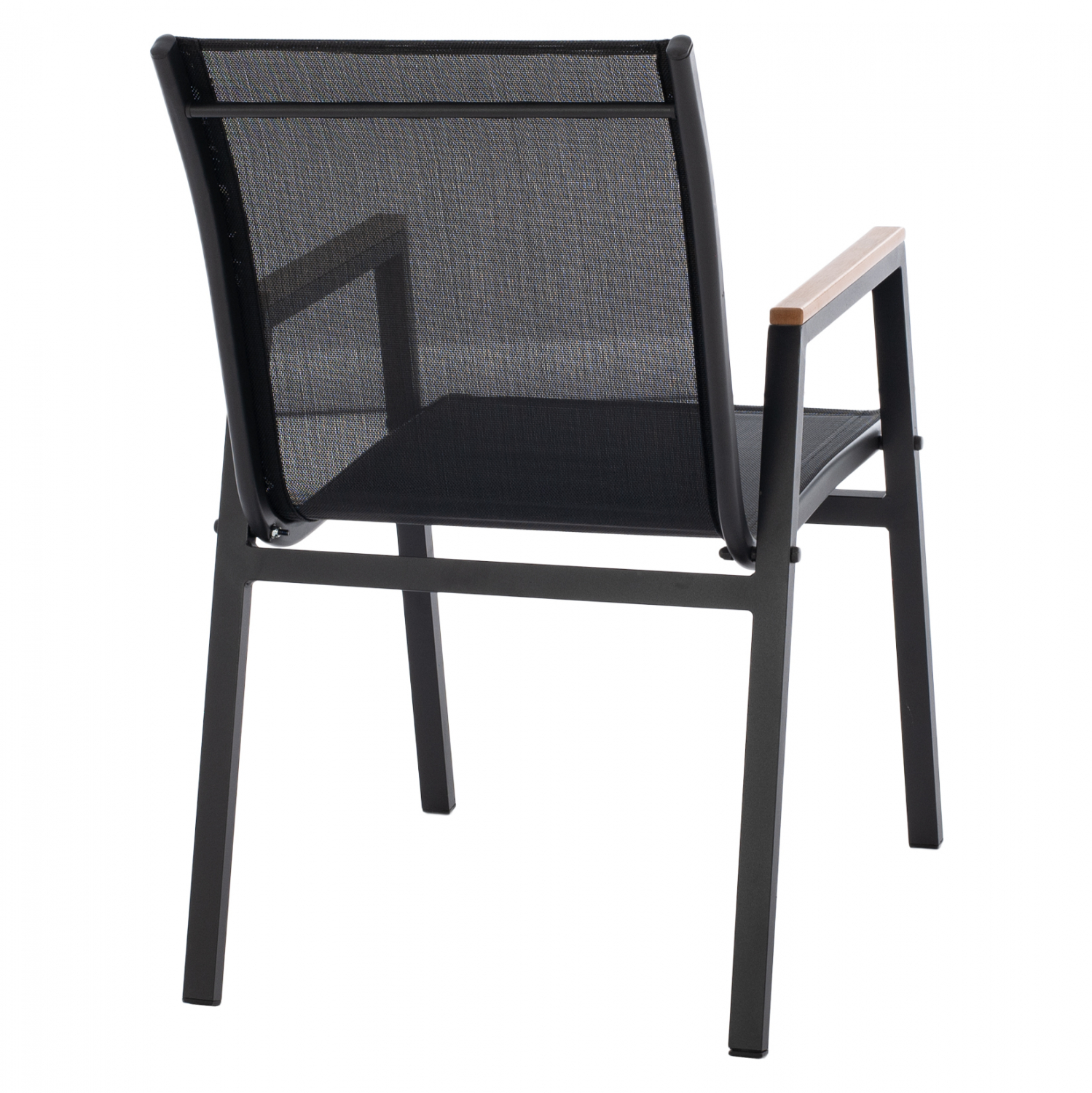 ΠΟΛΥΘΡΟΝΑ ΑΛΟΥΜΙΝΙΟΥ SHYLA HM5697.11 ΜΑΥΡΗ ΜΕ TEXTILENE ΜΑΥΡΟ & POLYWOOD 53x67x86 εκ. - Image 4