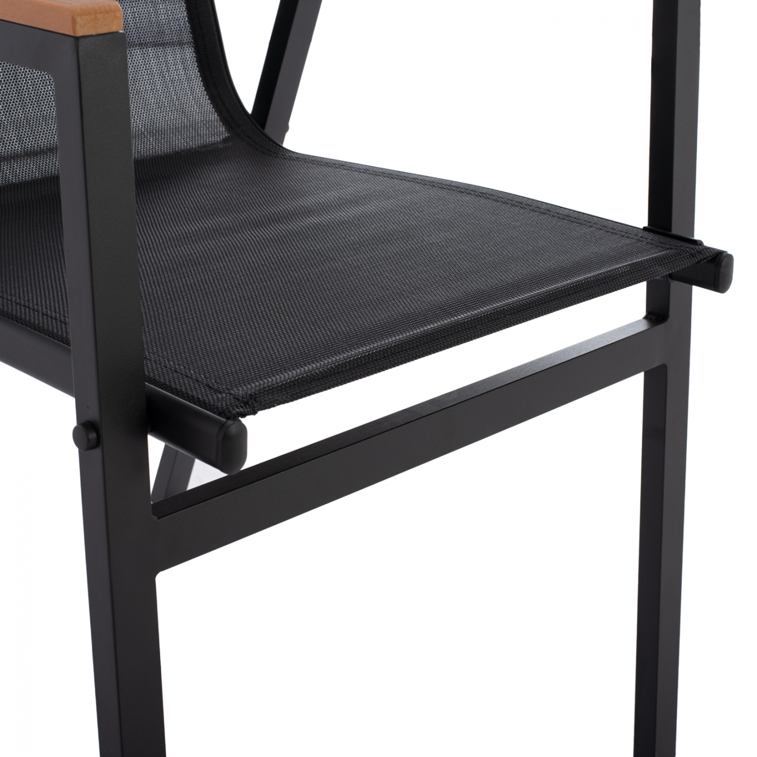 ΠΟΛΥΘΡΟΝΑ ΑΛΟΥΜΙΝΙΟΥ SHYLA HM5697.11 ΜΑΥΡΗ ΜΕ TEXTILENE ΜΑΥΡΟ & POLYWOOD 53x67x86 εκ. - Image 8